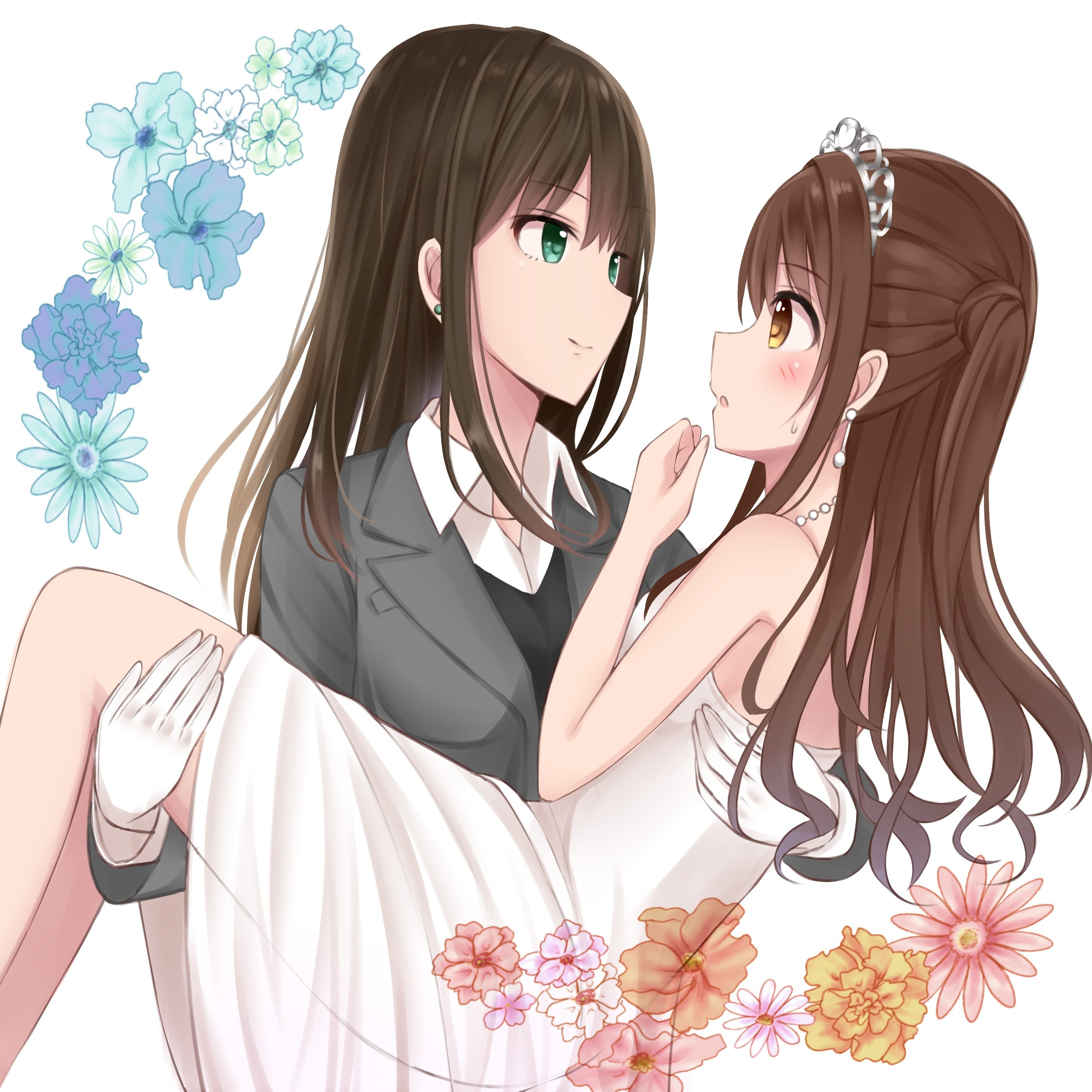 Anime Anime Girls THE IDOLM STER THE IDOLM STER Cinderella Girls Shimamura Uzuki Dress Wedding Dress 2800x2800