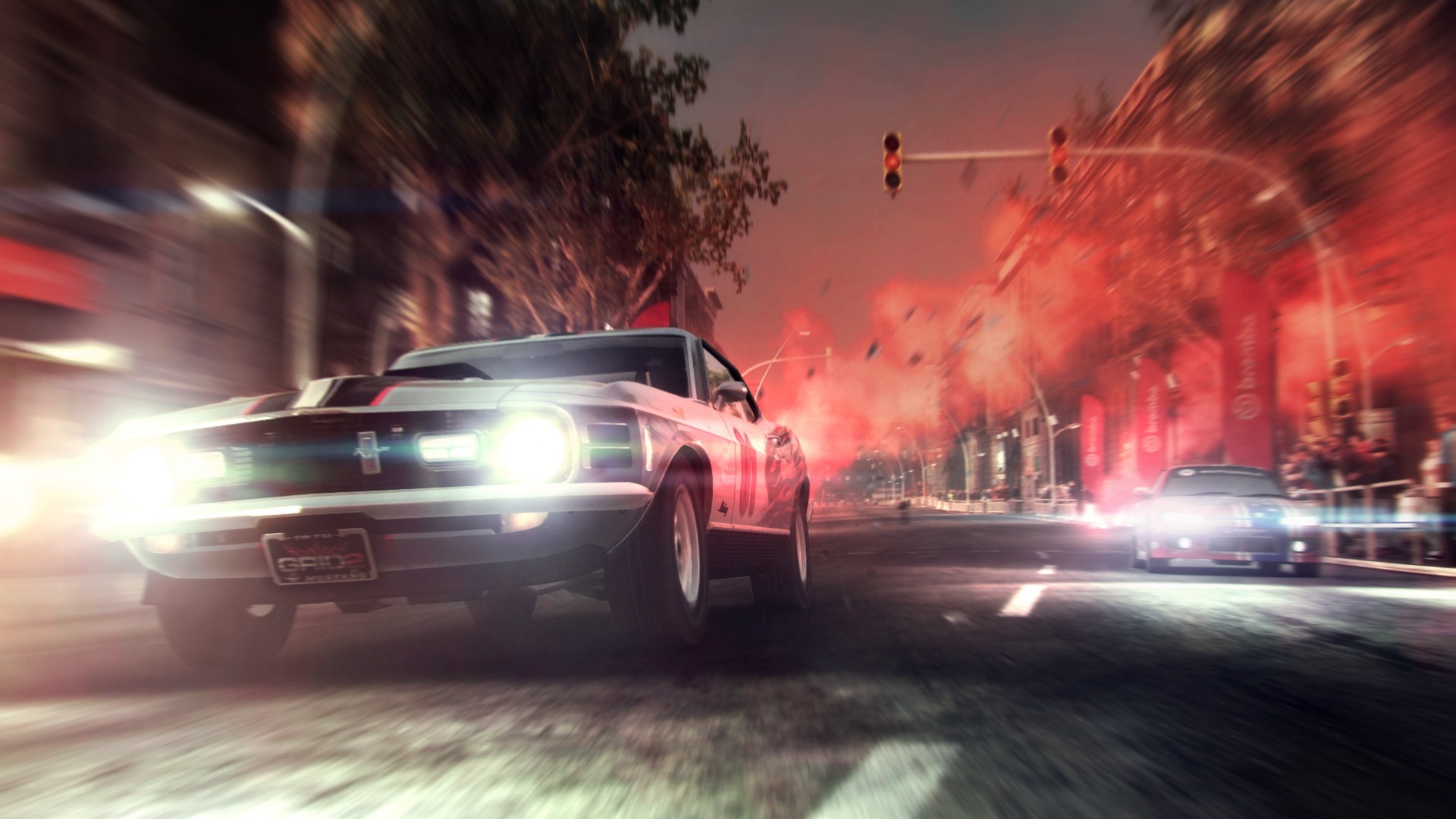 Ford Mustang Grid 2 Race Cars Motion Blur Video Games Street 1920x1080