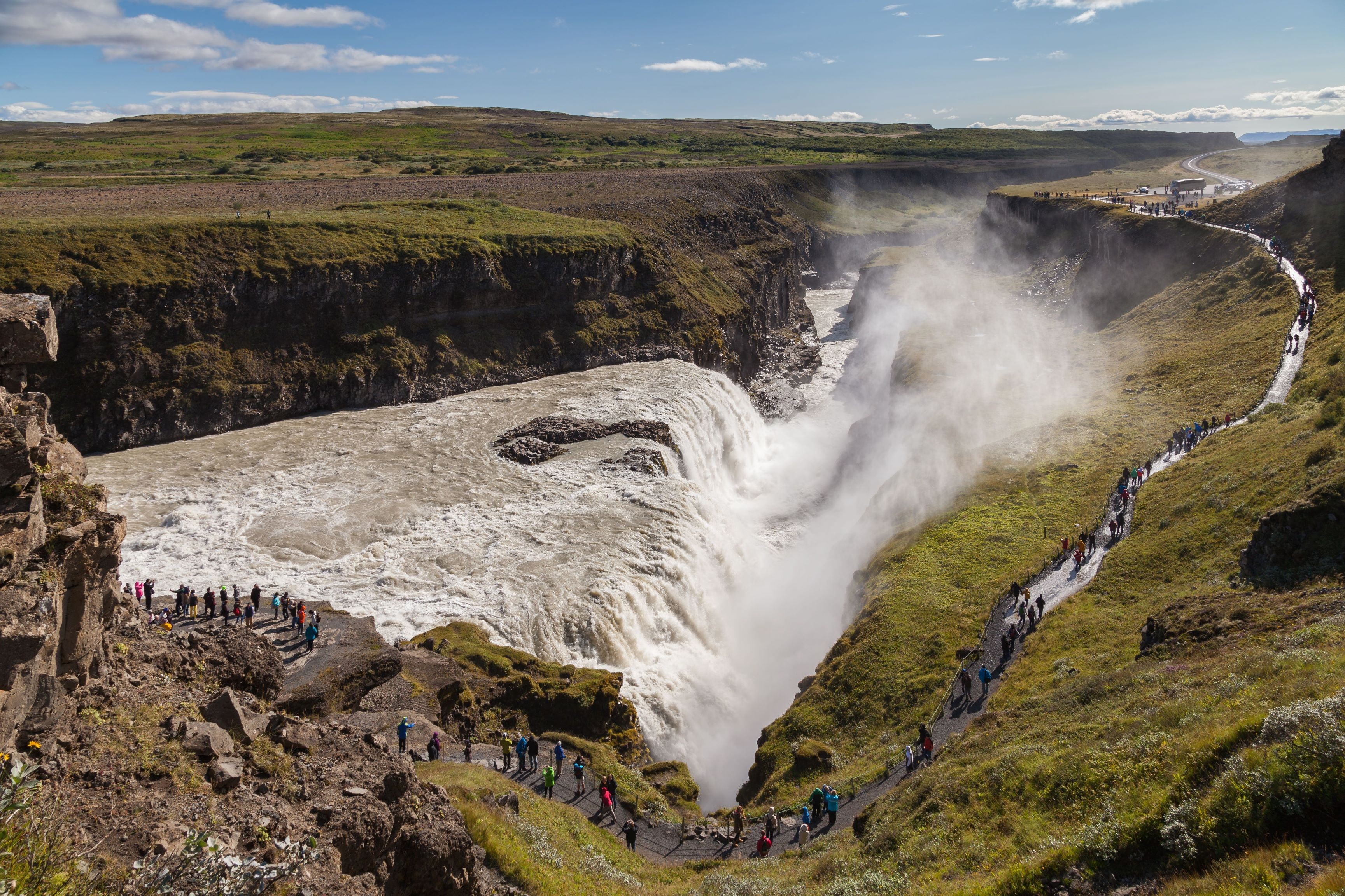 Nature Iceland Gullfoss Landscape 3458x2305