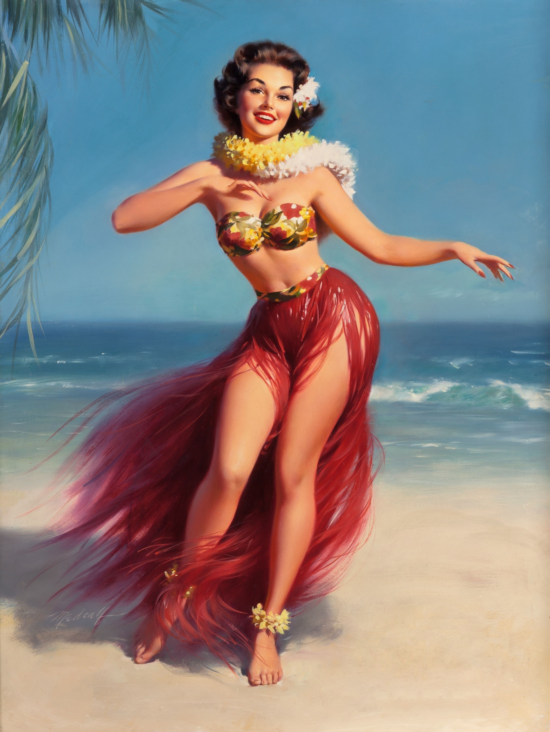 Aloha Vintage Painting Hawaii Bill Medcalf 2256x3000