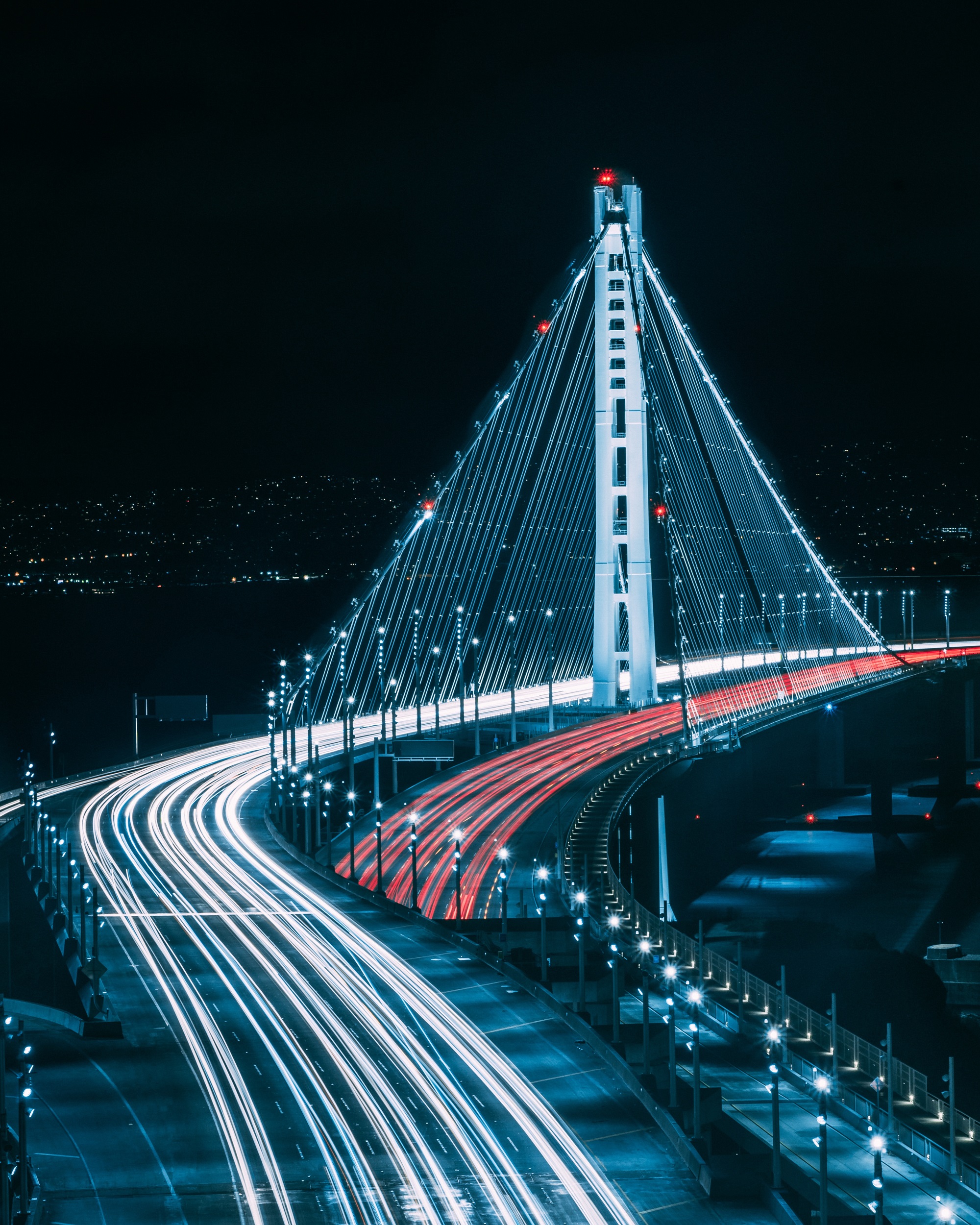 Long Exposure California San Francisco San Francisco Bay Photography Lights Traffic Night Bridge Tra 2000x2500