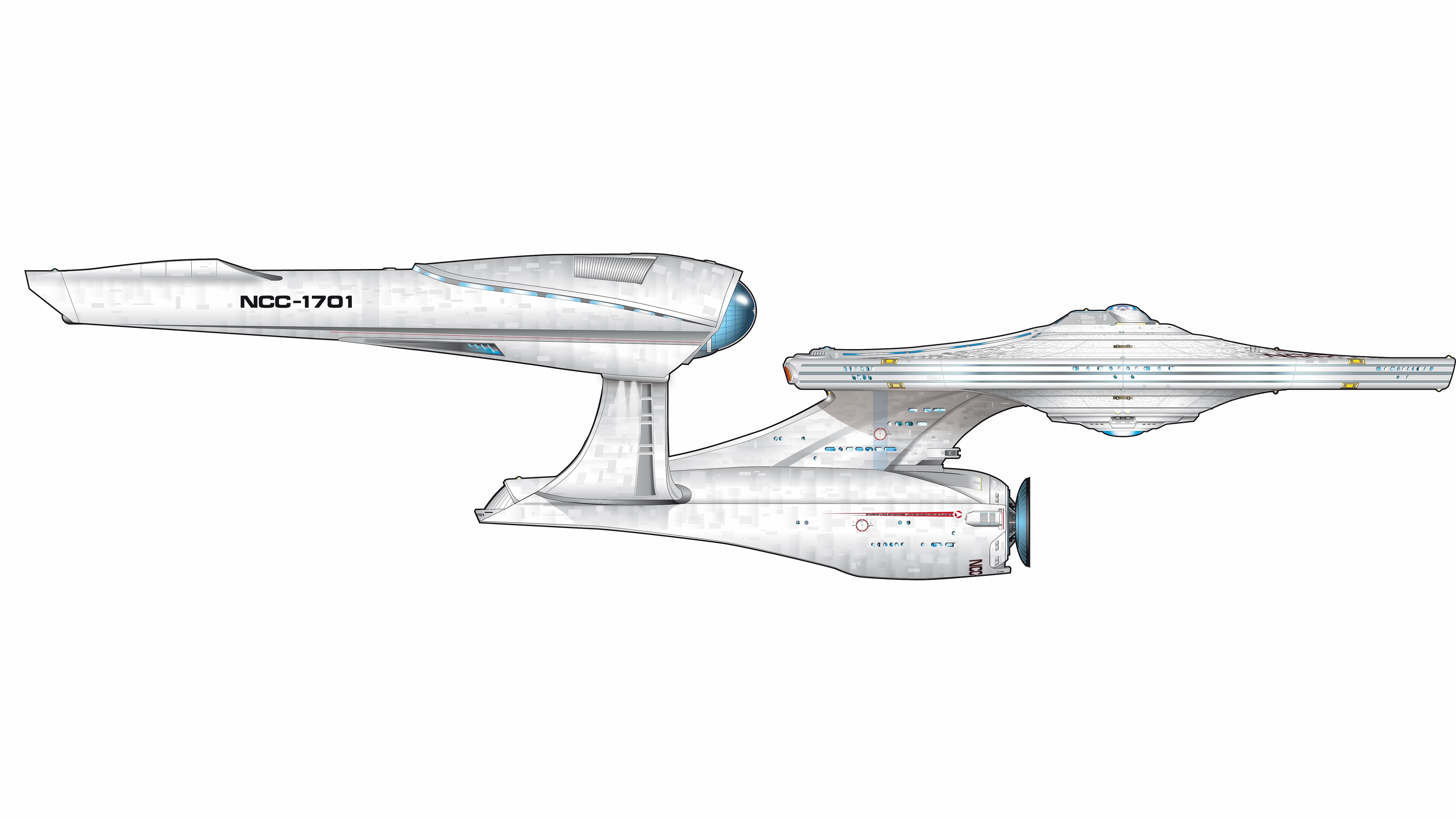 Star Trek Star Trek Ships Ncc 1701 Numbers Simple Background White Background Spaceship 6050x3404