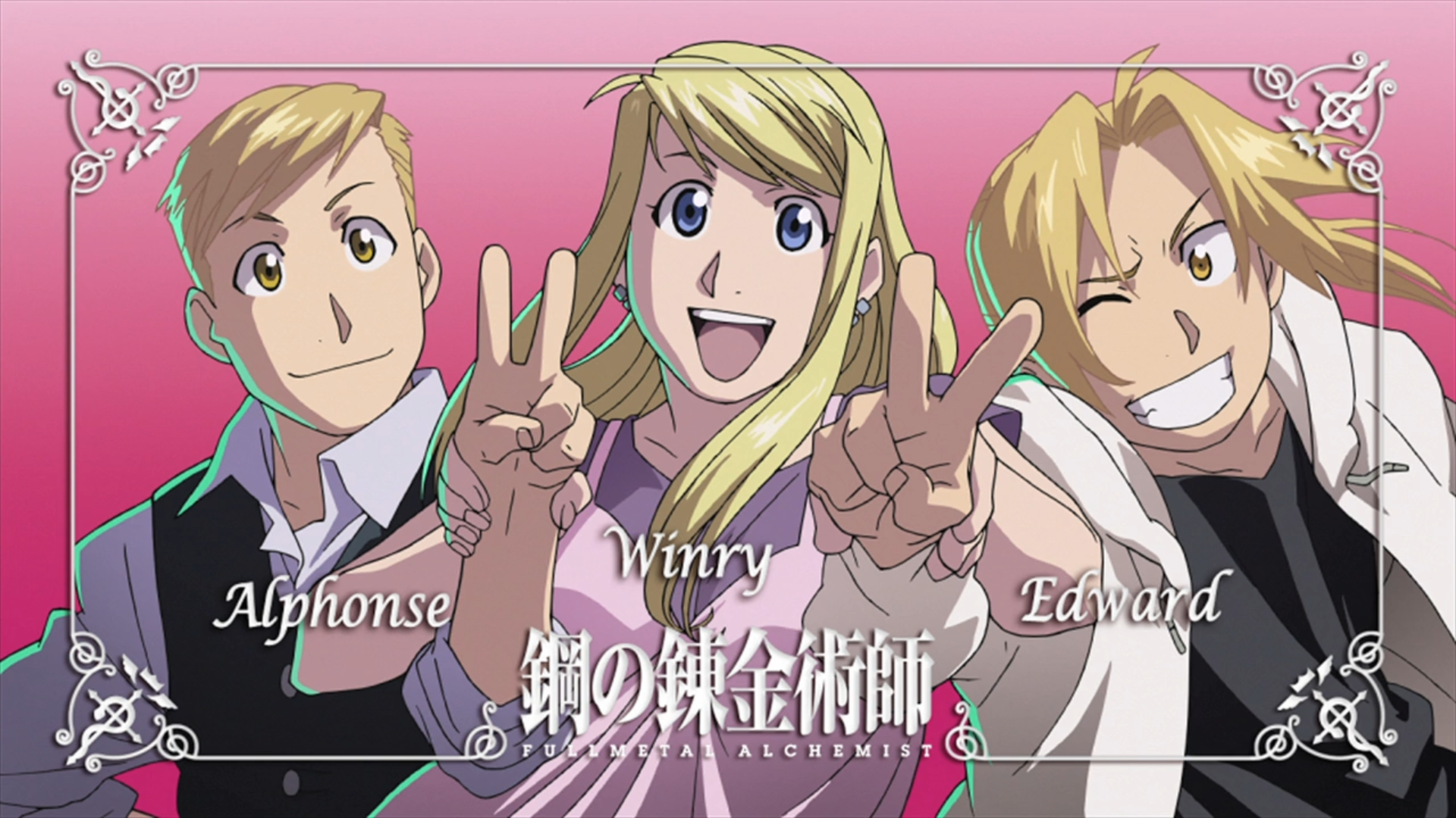 Fullmetal Alchemist Brotherhood Elric Alphonse Elric Edward Rockbell Winry 1920x1080