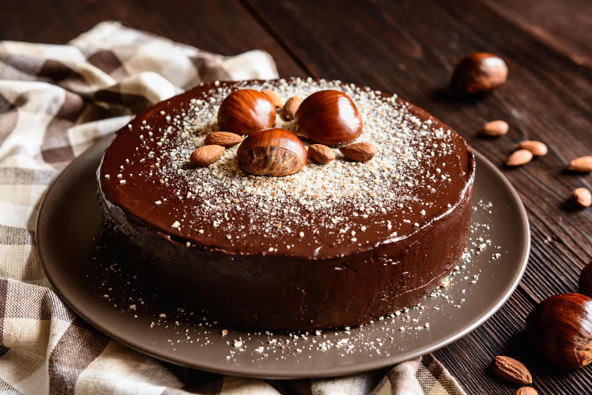 Cake Food Nuts Chocolate Cake Chestnut Dessert 1920x1280