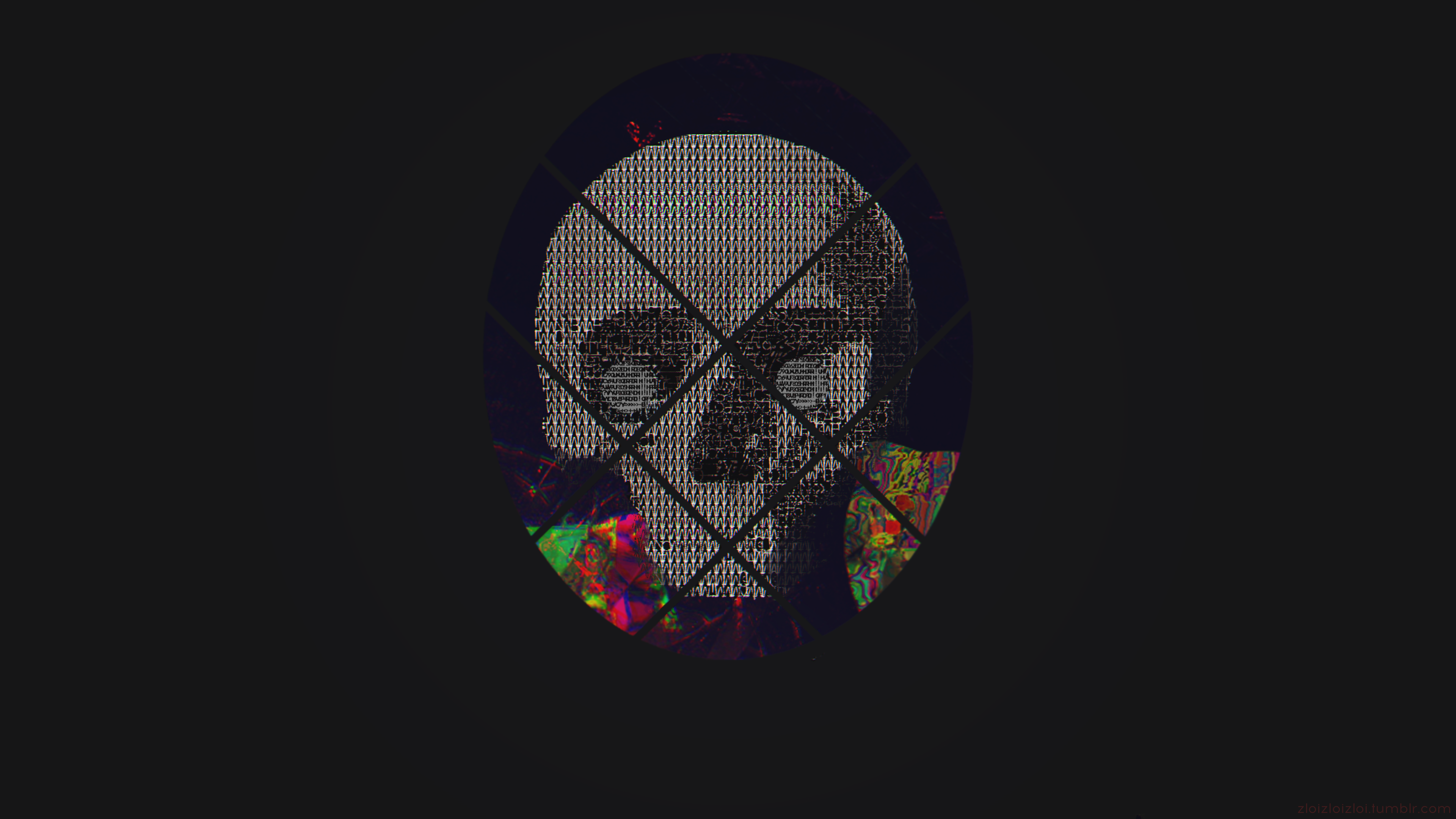Skull ASCii Art Abstract Glitch Art 3840x2160