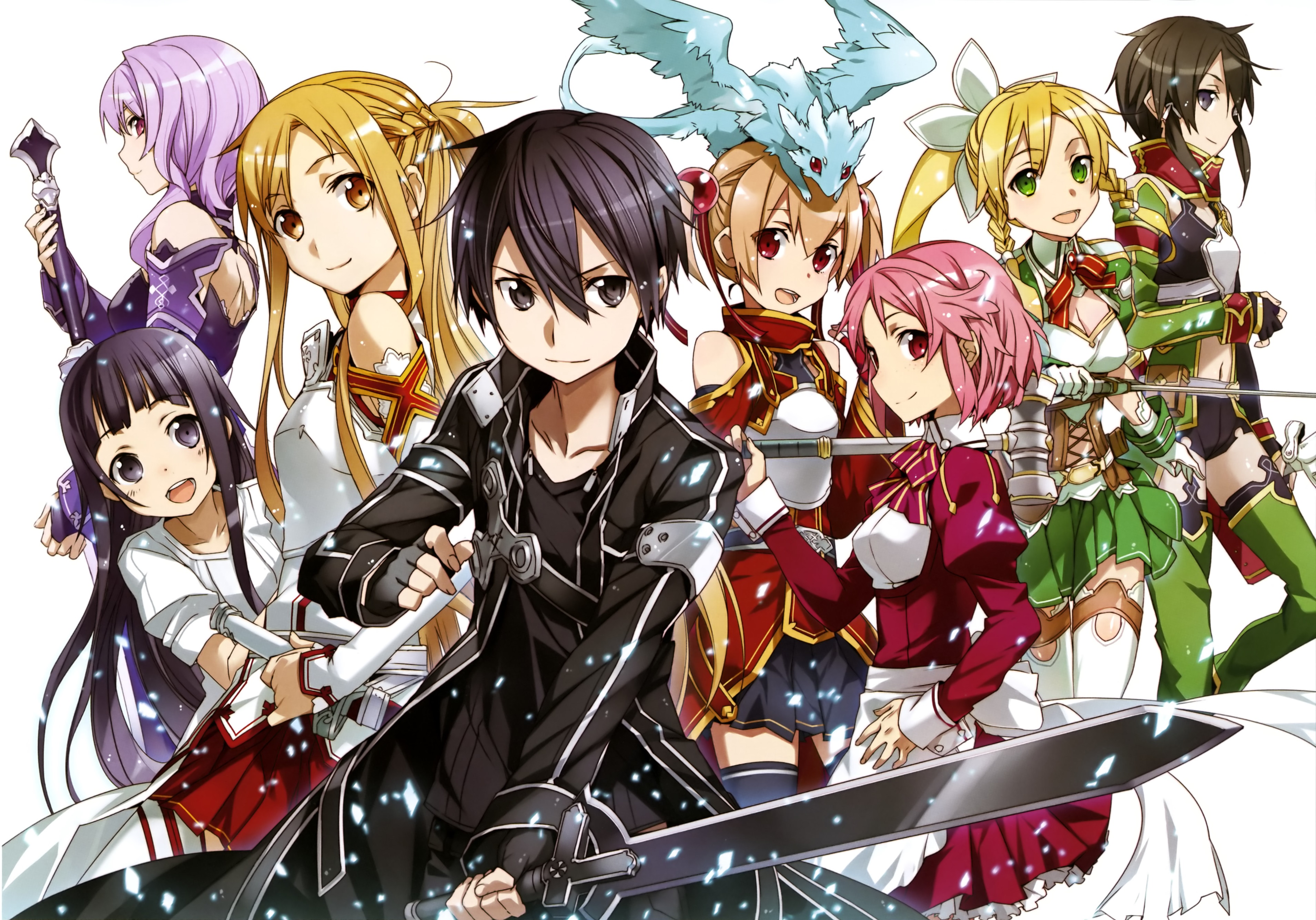 Sword Art Online Ii Sinon Sword Art Online Leafa Sword Art Online Lisbeth Sword Art Online Silica Sw 3818x2670