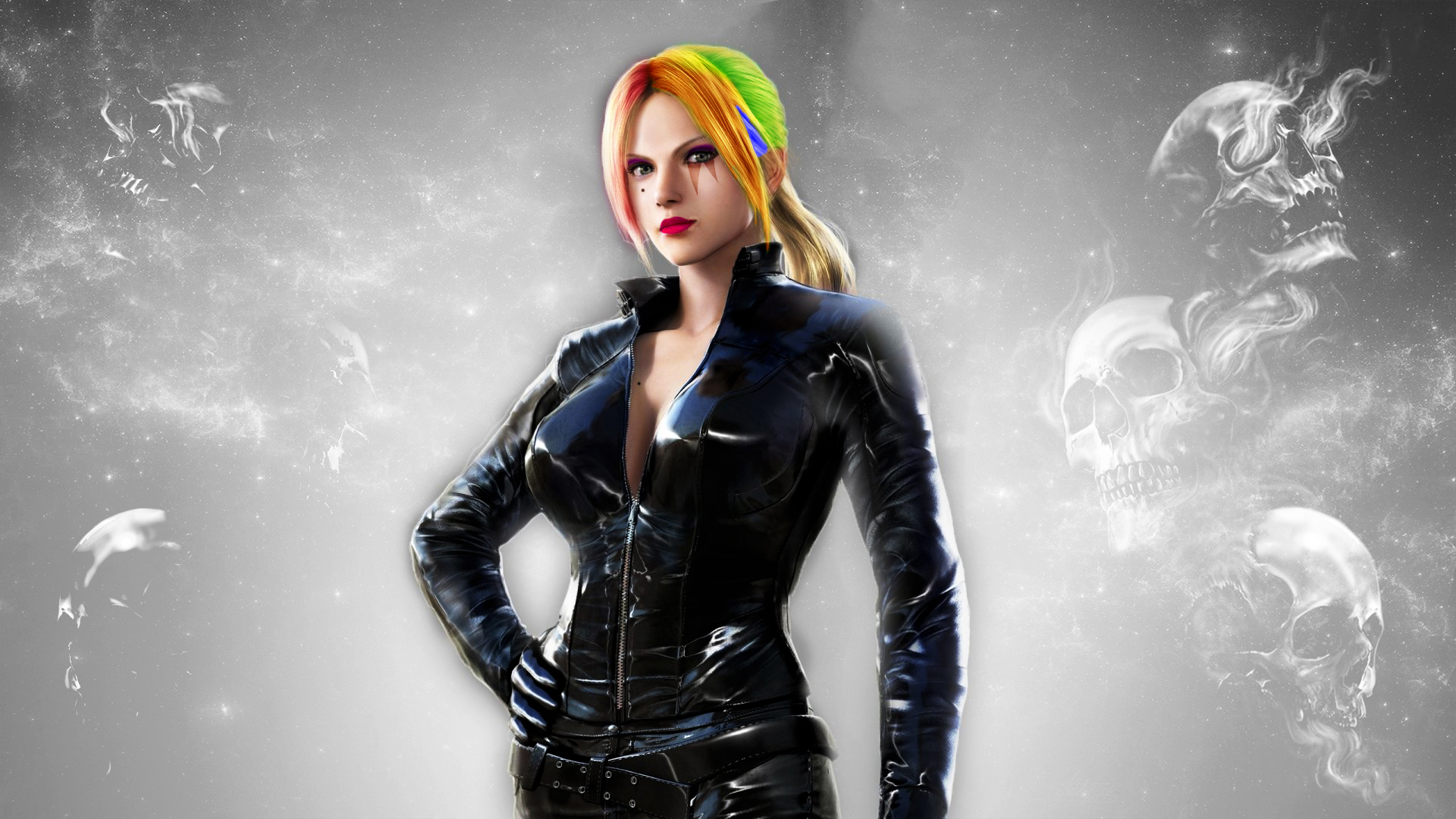 Women Black Suit Skull Nina Williams Tekken Tekken 1920x1080