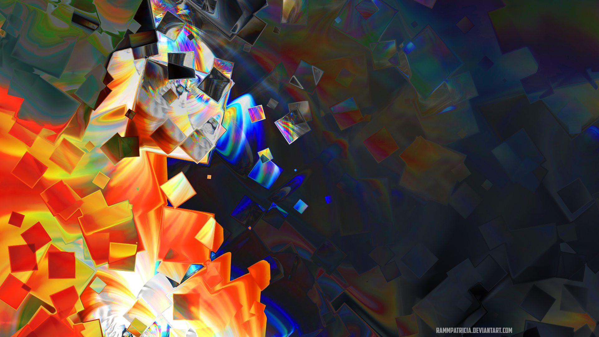 Abstract RammPatricia Digital Art Digital Glass Square Cube Reflection Iridescent 1920x1080