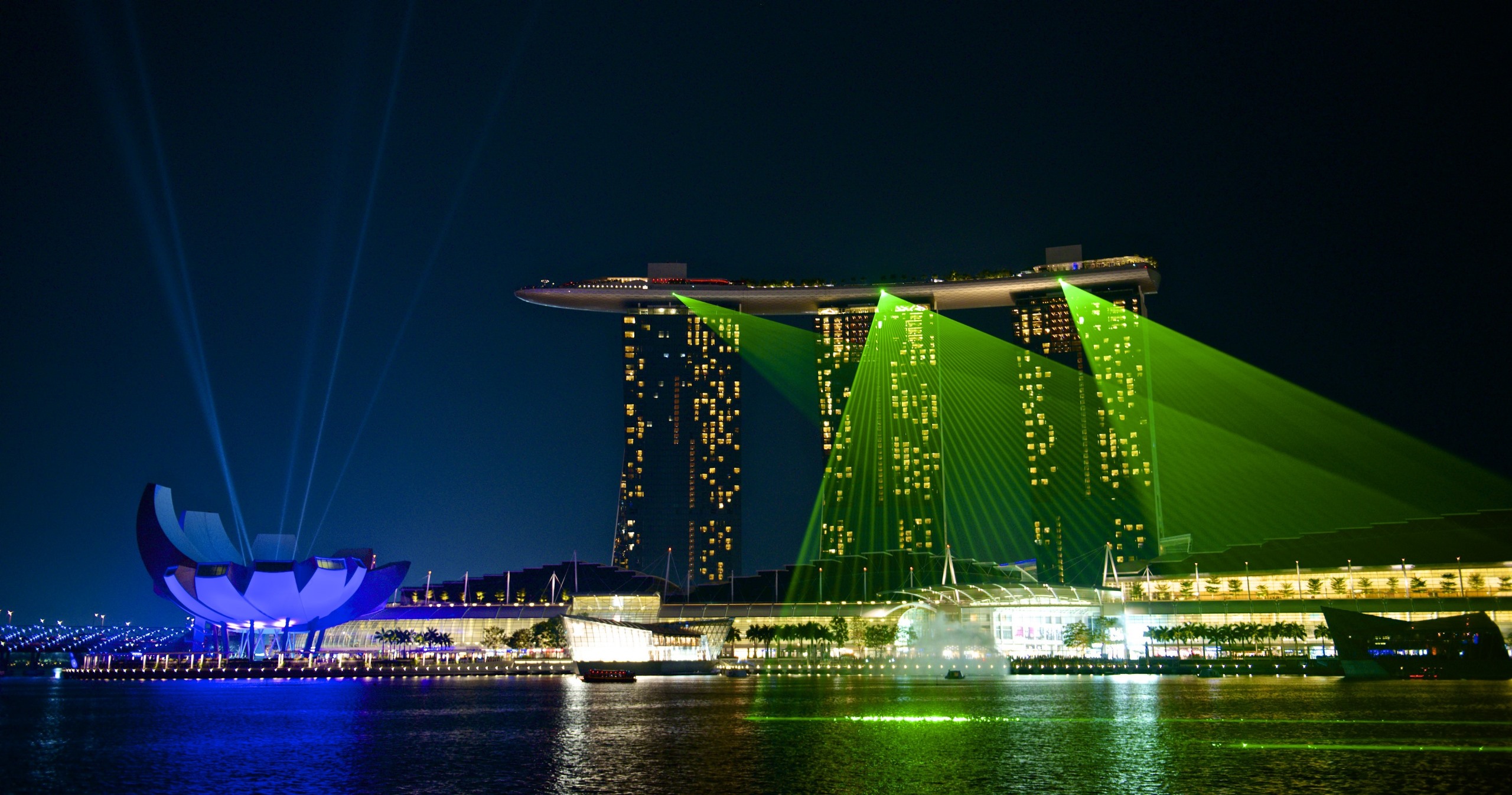 Singapore Marina Bay Night 2560x1347