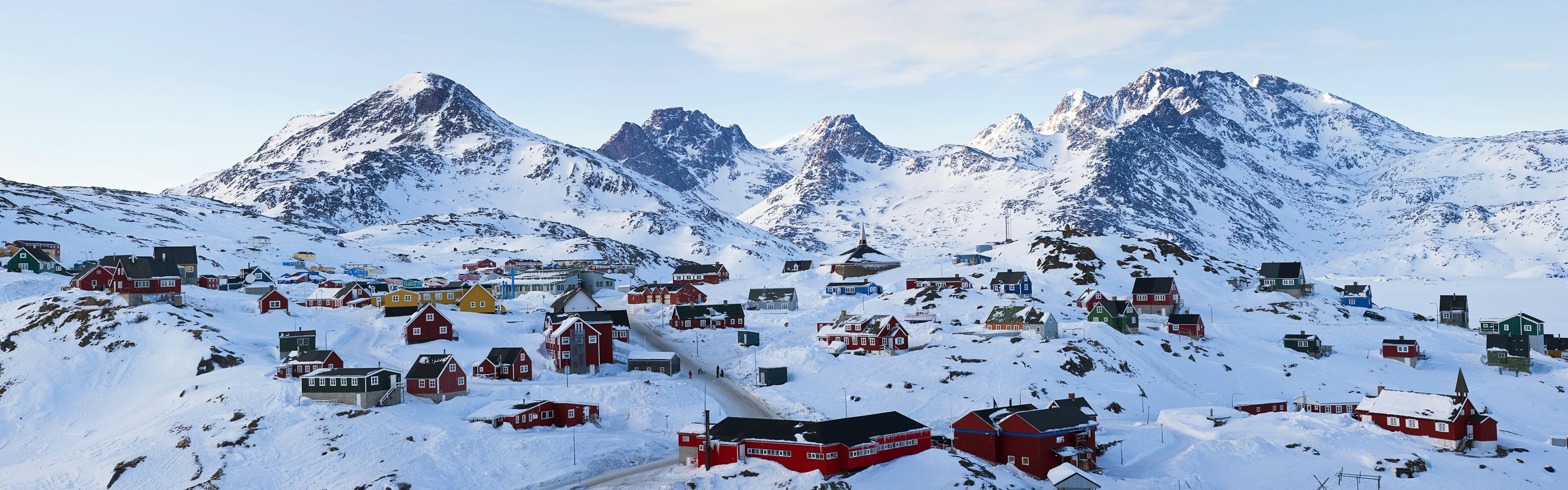 Greenland Village Snow 3456x1080