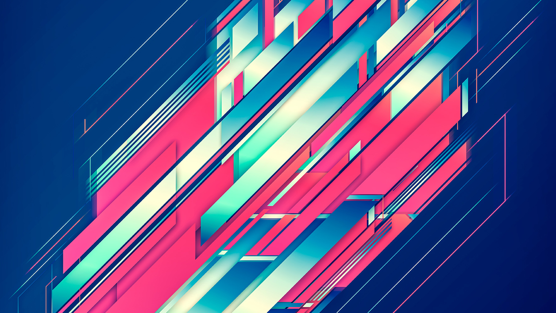 Abstract Diagonal Lines Lines Digital Art 1920x1080