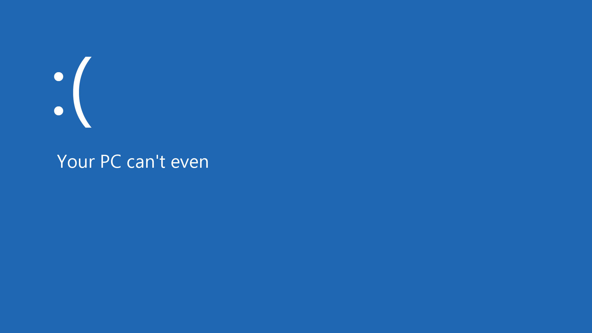 Blue Screen Of Death Windows 8 Operating System Frown Humor Emoticons 1920x1080