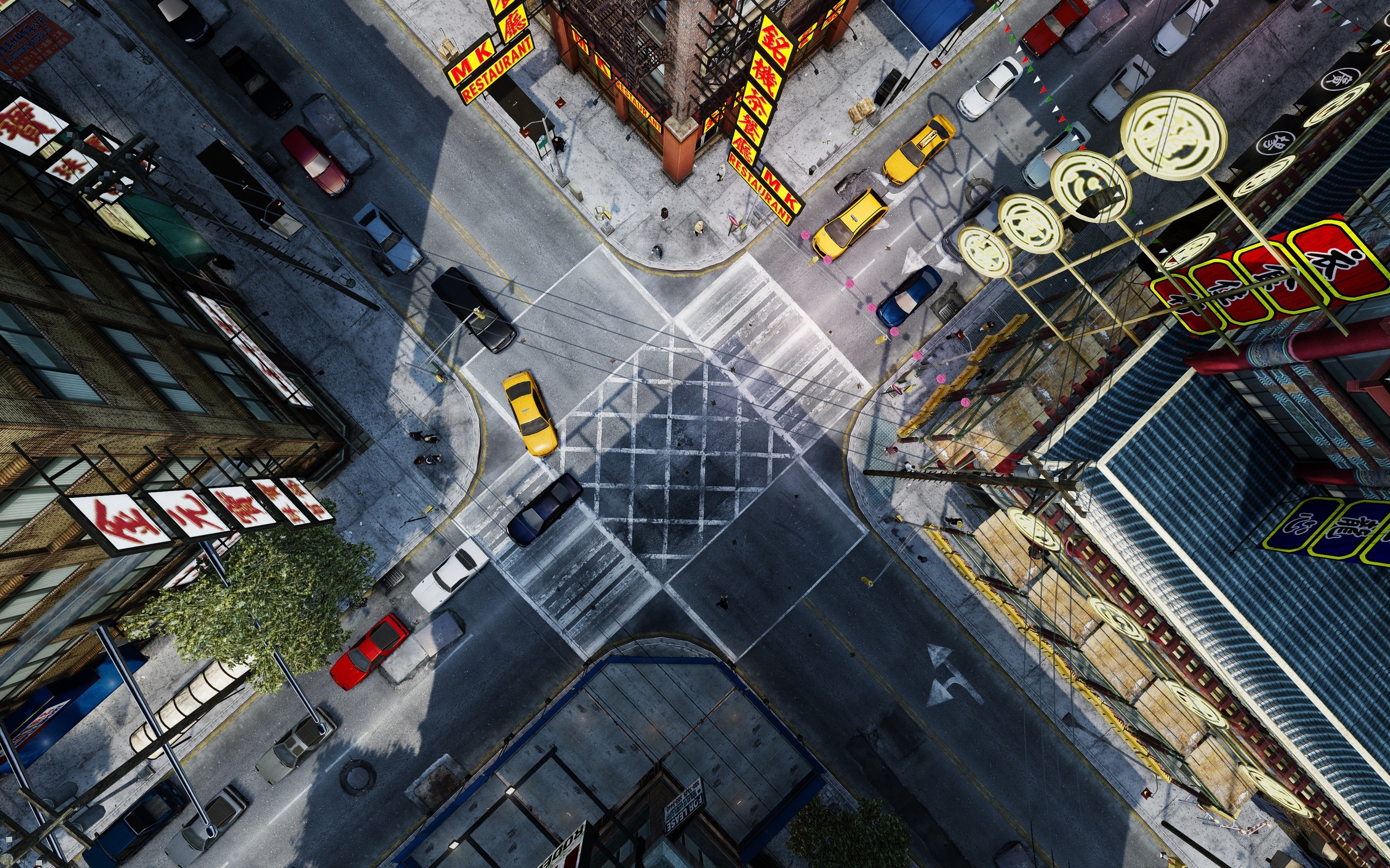 CGi Intersections Top View Grand Theft Auto IV Birds Eye View 2560x1600