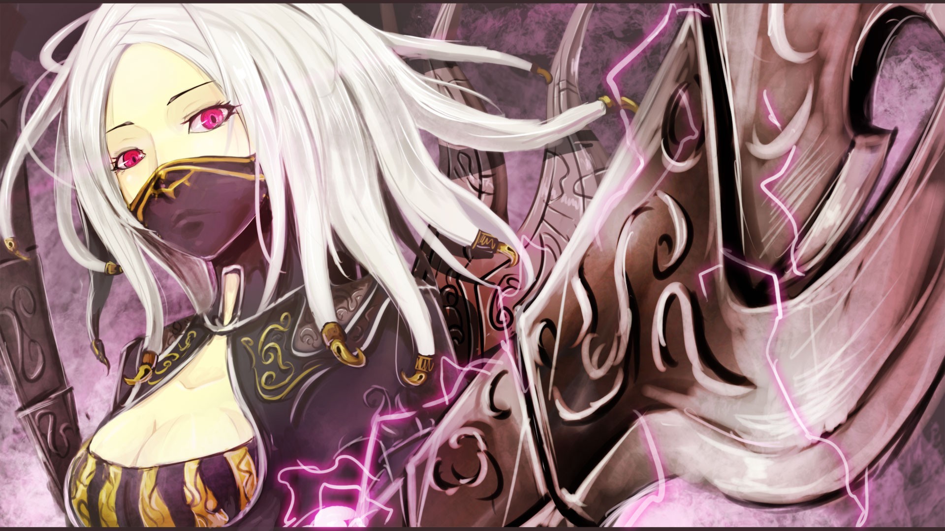 League Of Legends Irelia PC Gaming Red Eyes White Hair Anime Girls Anime 1920x1080