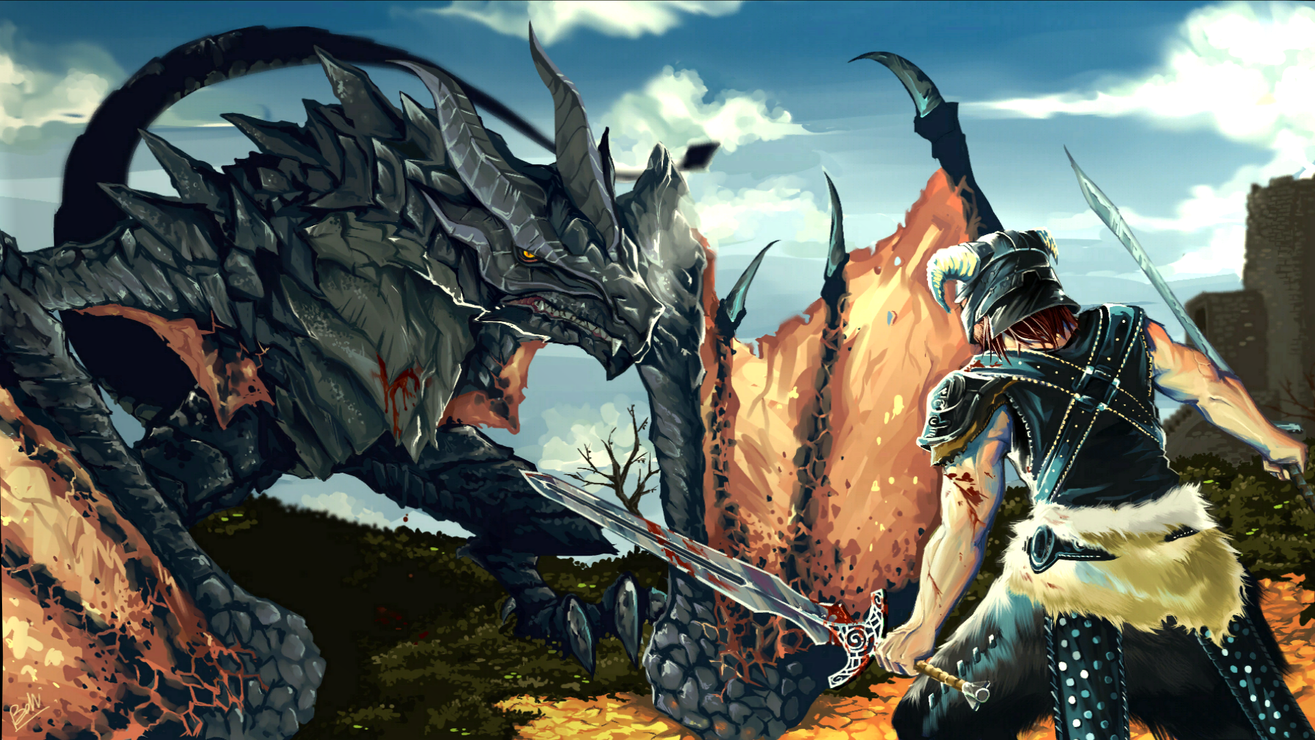 The Elder Scrolls V Skyrim Dragon Dragonborn The Elder Scrolls 1920x1080