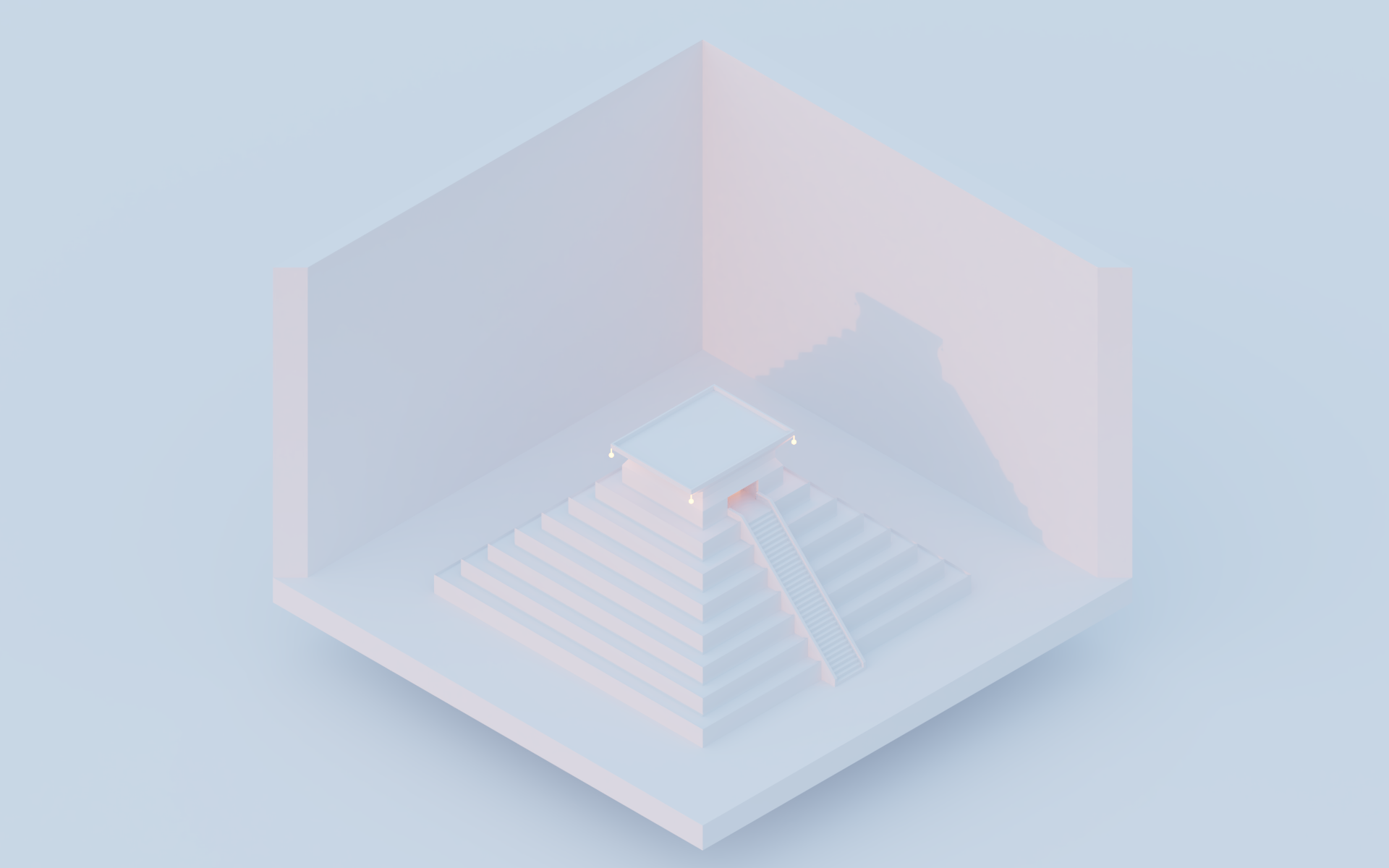 Isometric Minimalism Blender Pyramid 1920x1200
