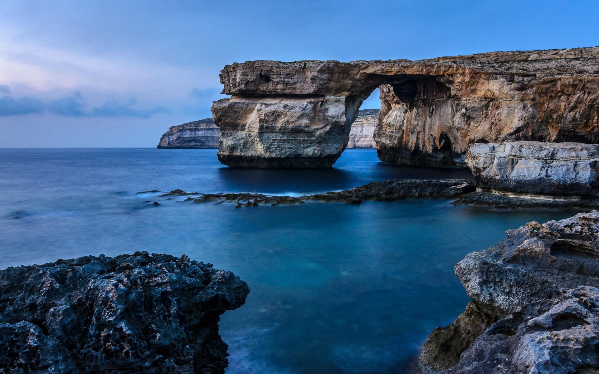 Malta Rock Sea Coast Blue Sky 1920x1200