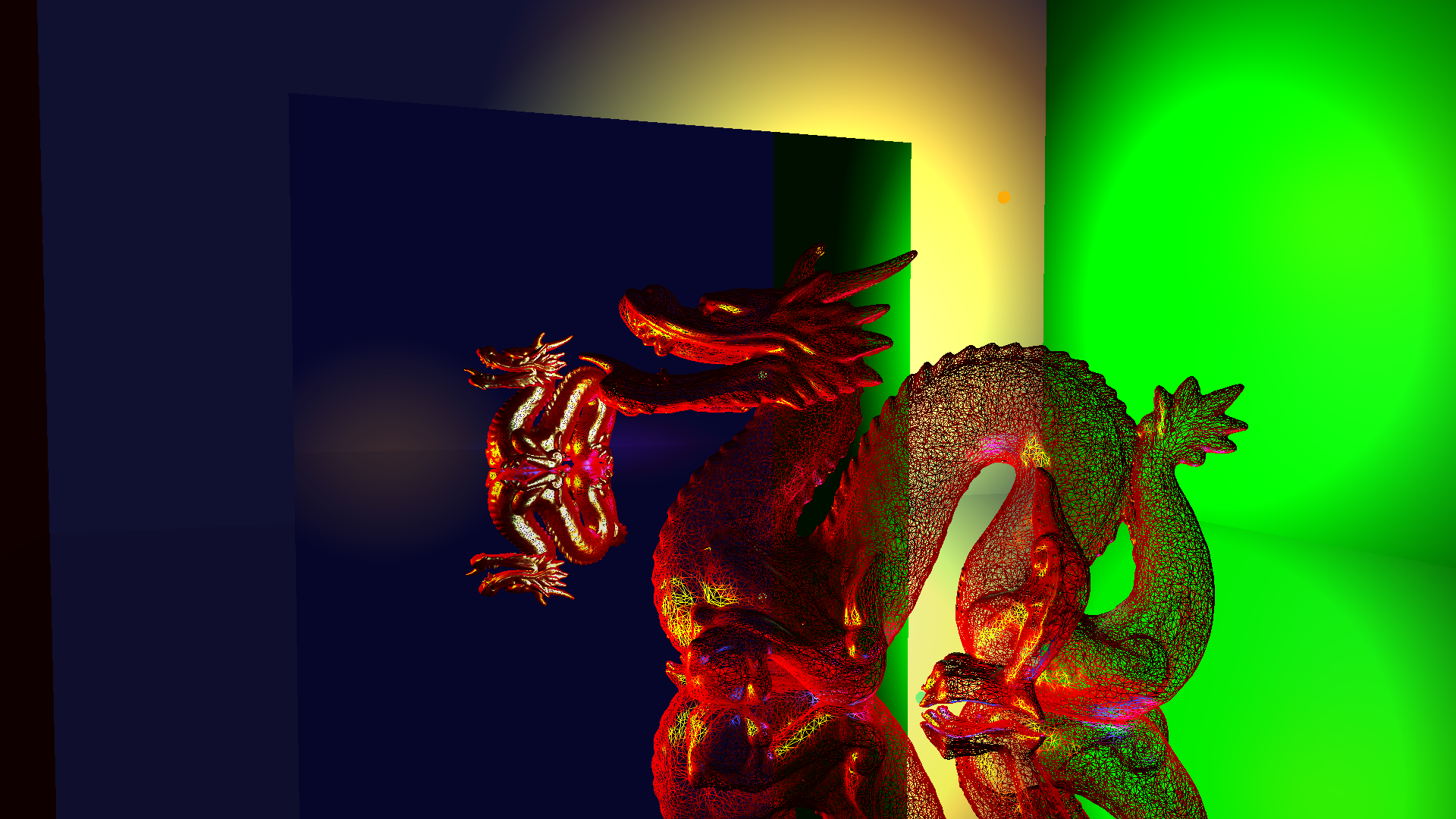 Dragon Wireframe 3D 1920x1080