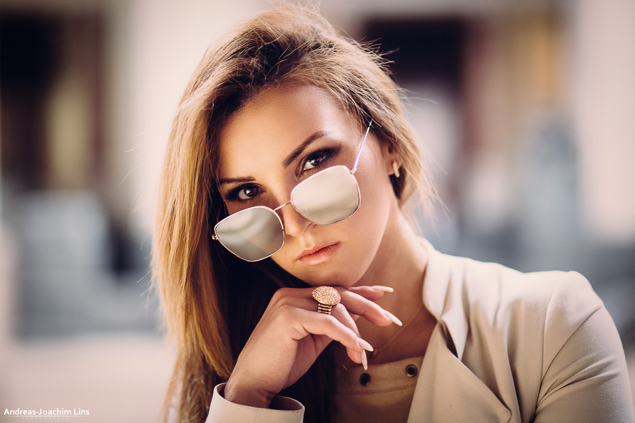 Women Blonde Portrait Sunglasses Face Andreas Joachim Lins Women With Glasses Olya Alessandra 2048x1365