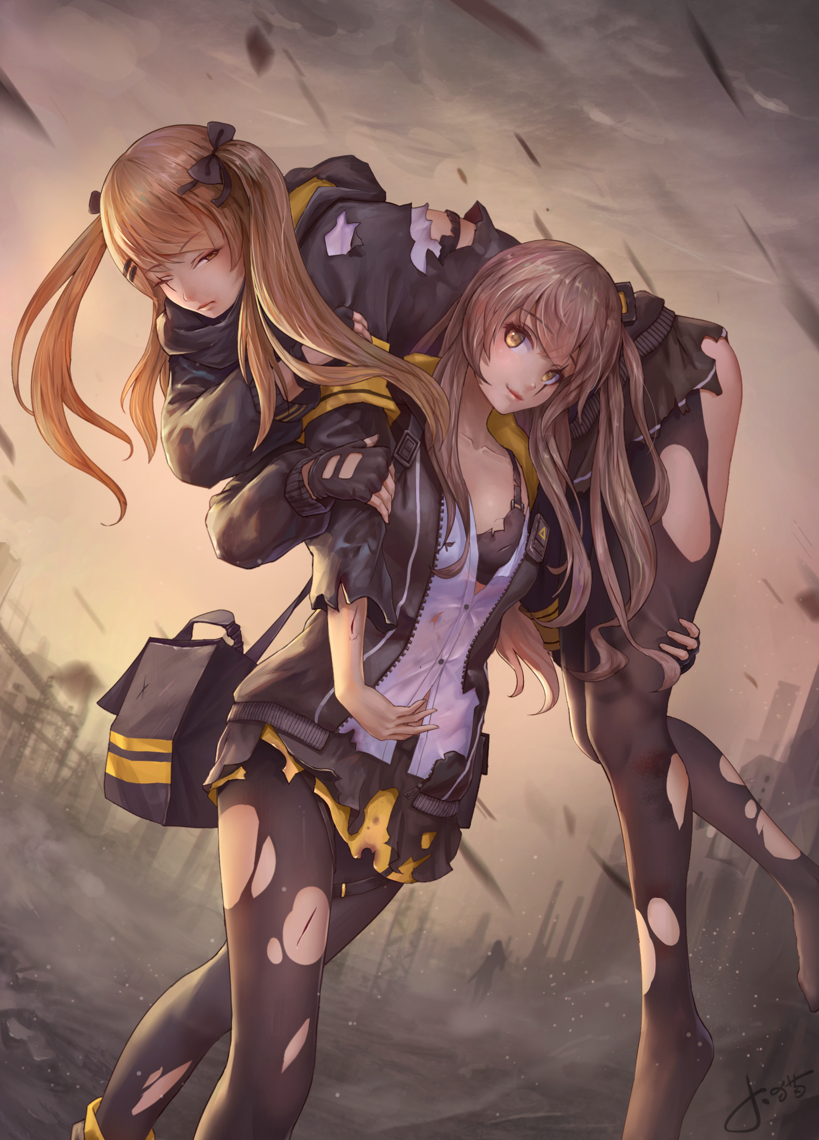 Girls Frontline Video Games Video Game Characters Anime Girls Fan Art Blonde Pigtails Long Hair Jack 1596x2221