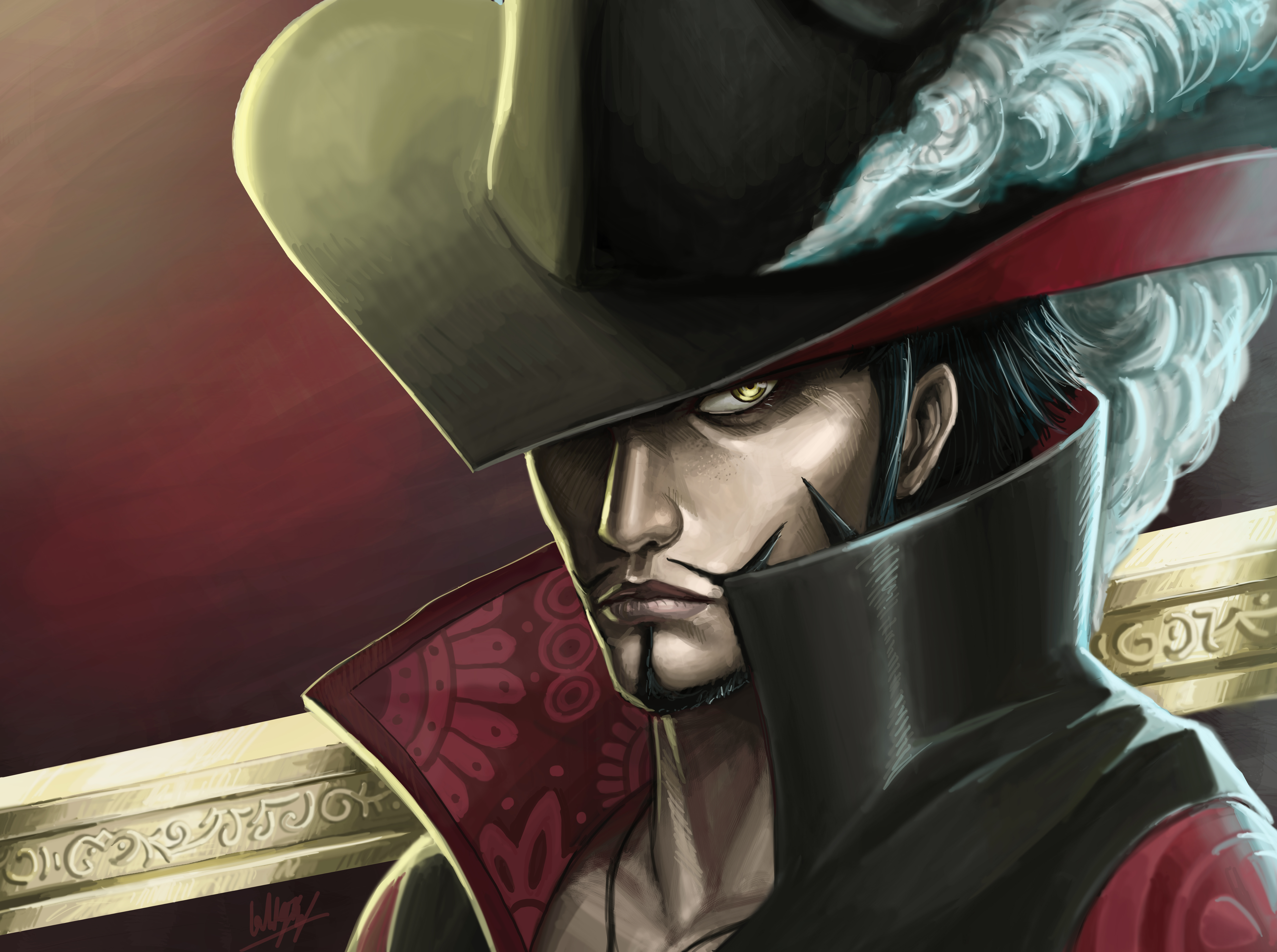 Anime One Piece Dracule Mihawk 6522x4864