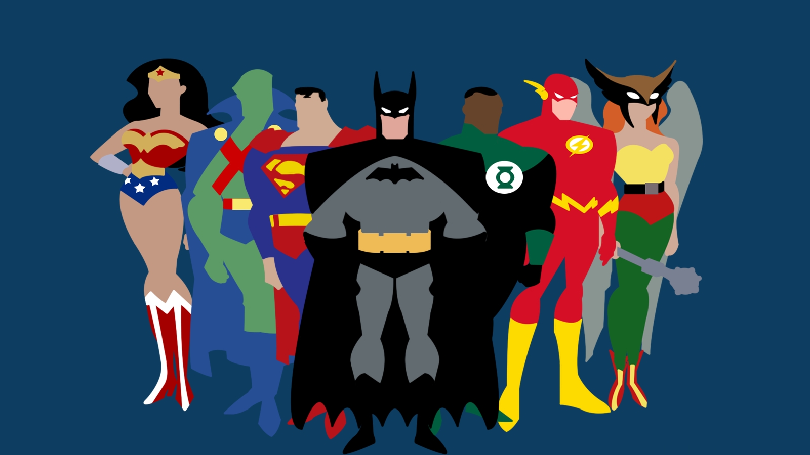 Wonder Woman Flash Justice League Green Lantern Batman DC Comics Martian Manhunter Superman Hawkgirl 1600x900