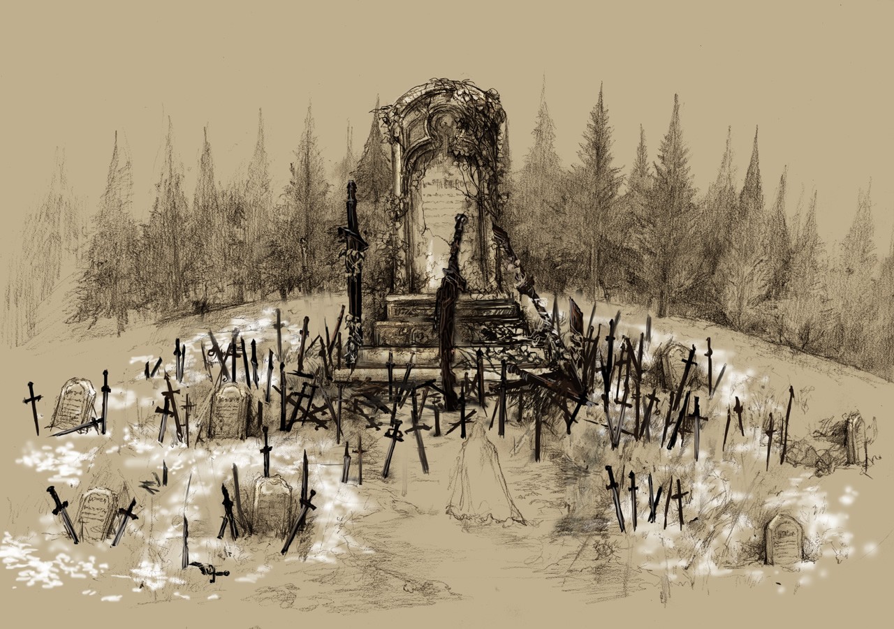 Dark Souls Sword Graveyards Tombstones Video Games Sepia 1280x901