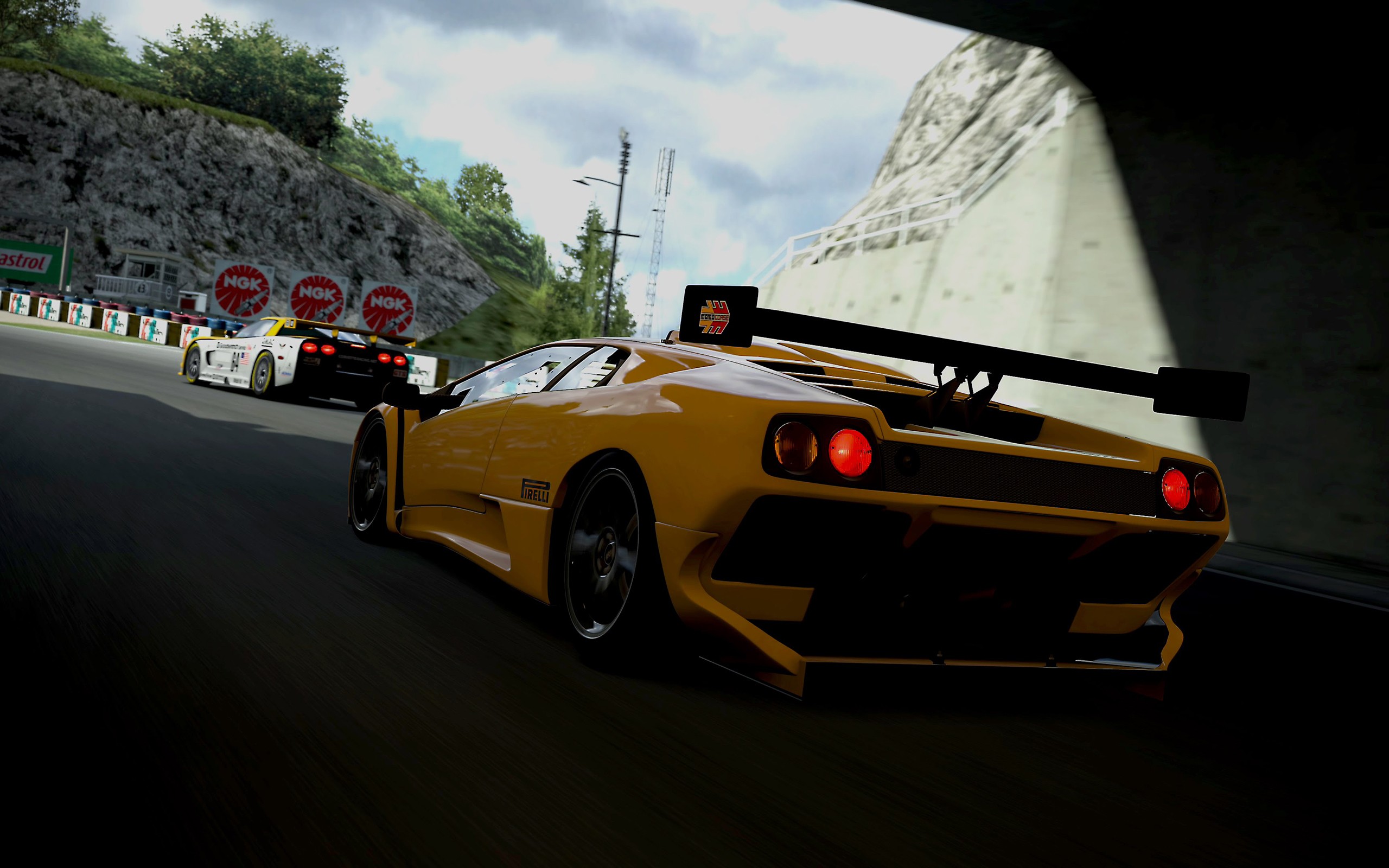 Lamborghini Diablo Car Vehicle Video Games Race Tracks Tail Light Gran Turismo 5 2560x1600