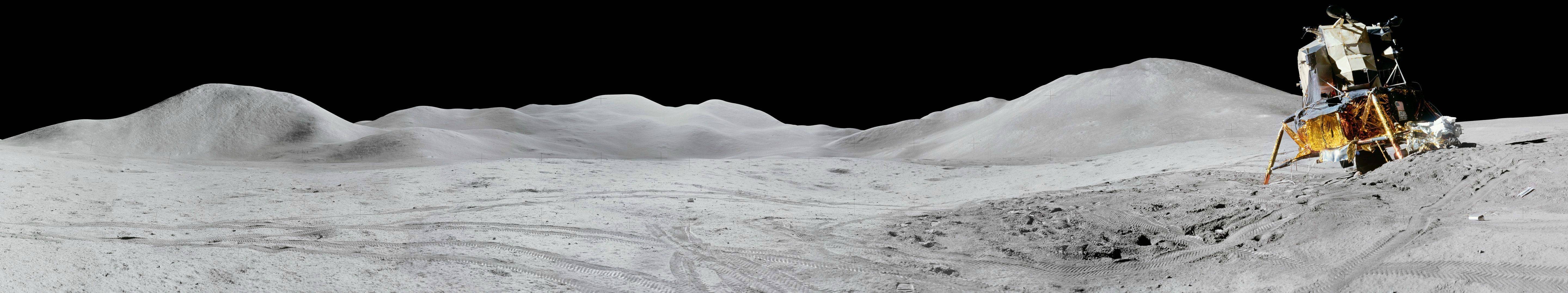 Landscape Moon Apollo 5760x1080