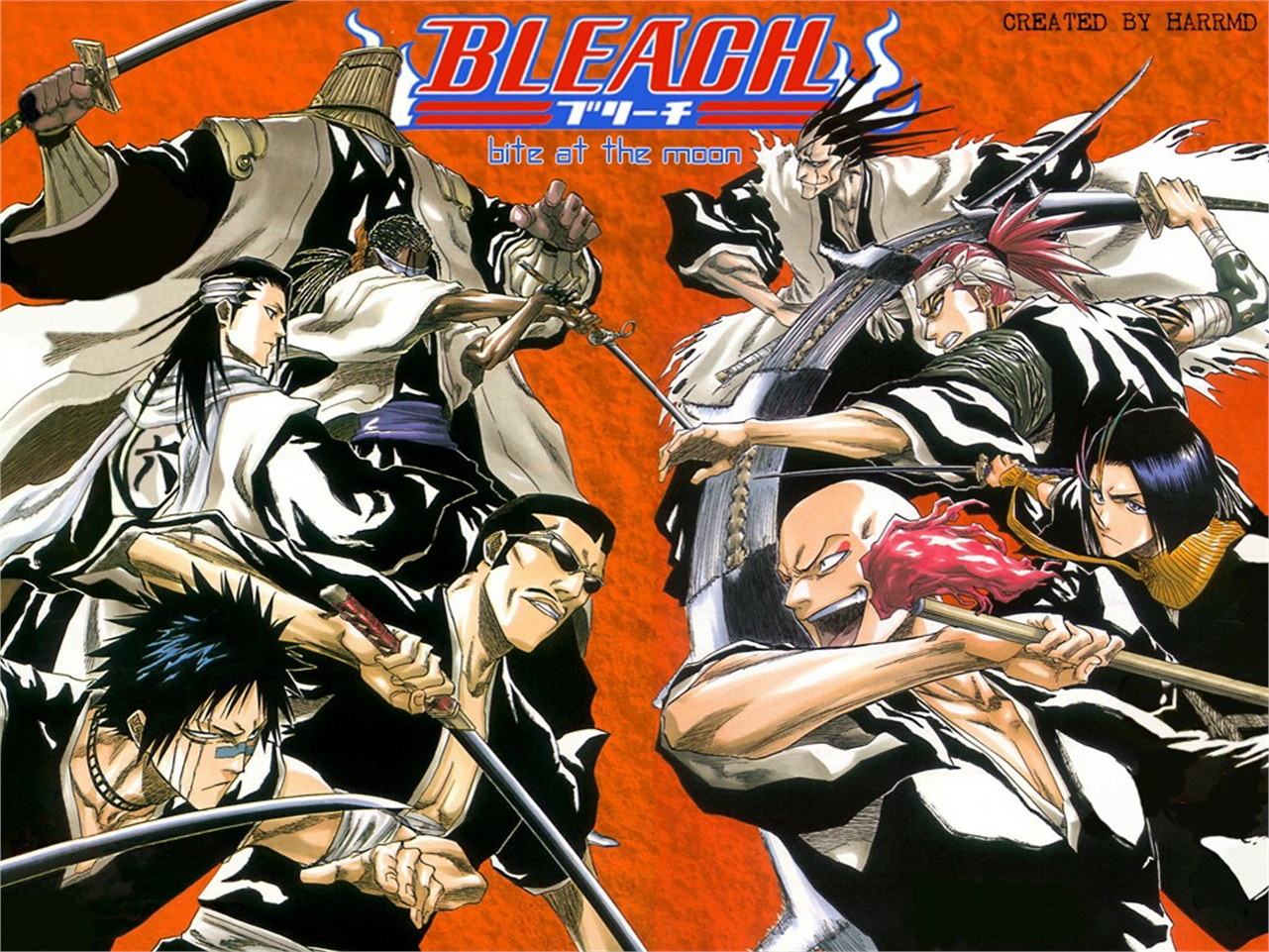 Sajin Komamura Kaname Tosen Byakuya Kuchiki Tetsuzaemon Iba Hisagi Sh Hei Kenpachi Zaraki Renji Abar 1281x961