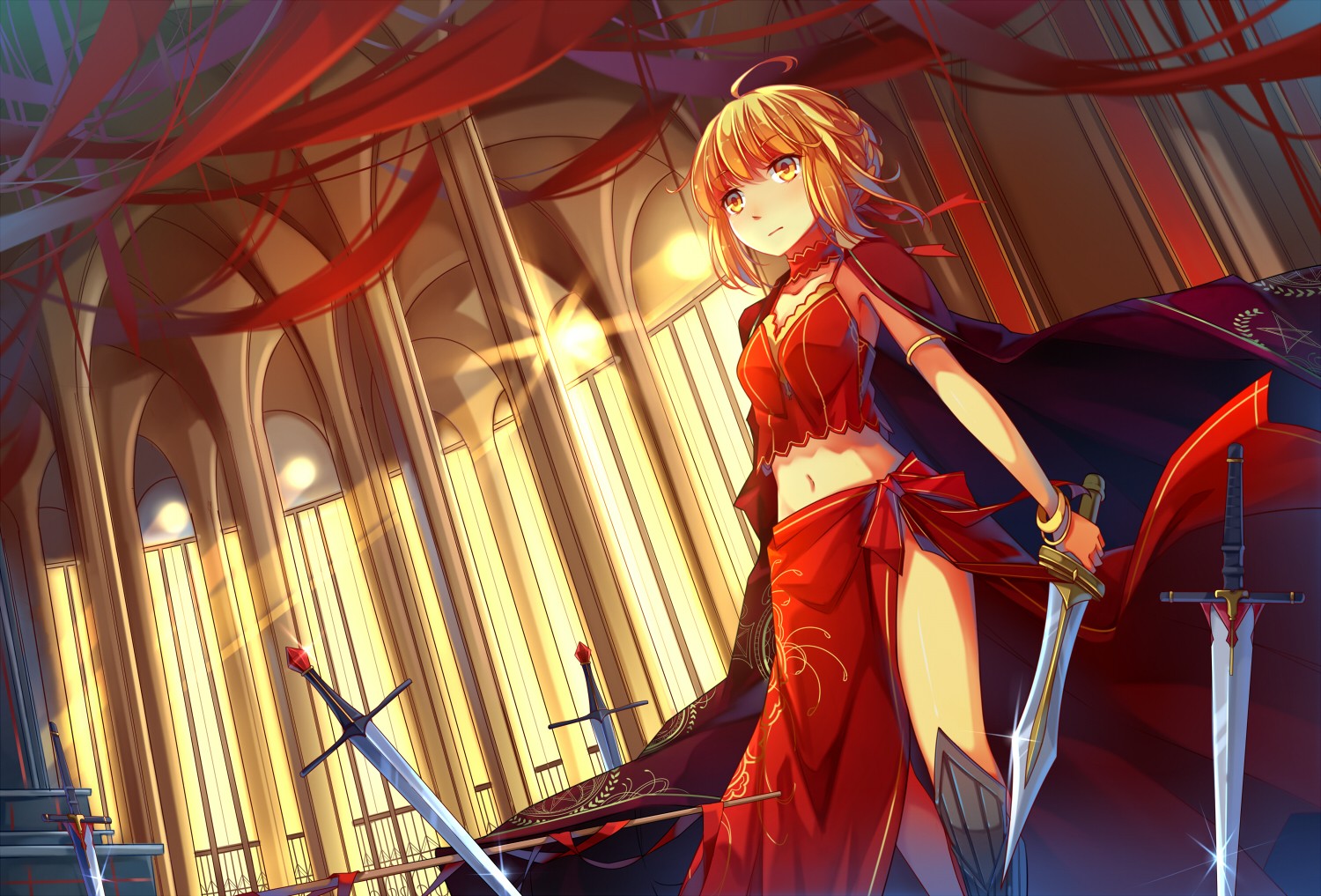 Fate Extra Saber Extra Blonde Anime Girls Fate Series 1500x1017