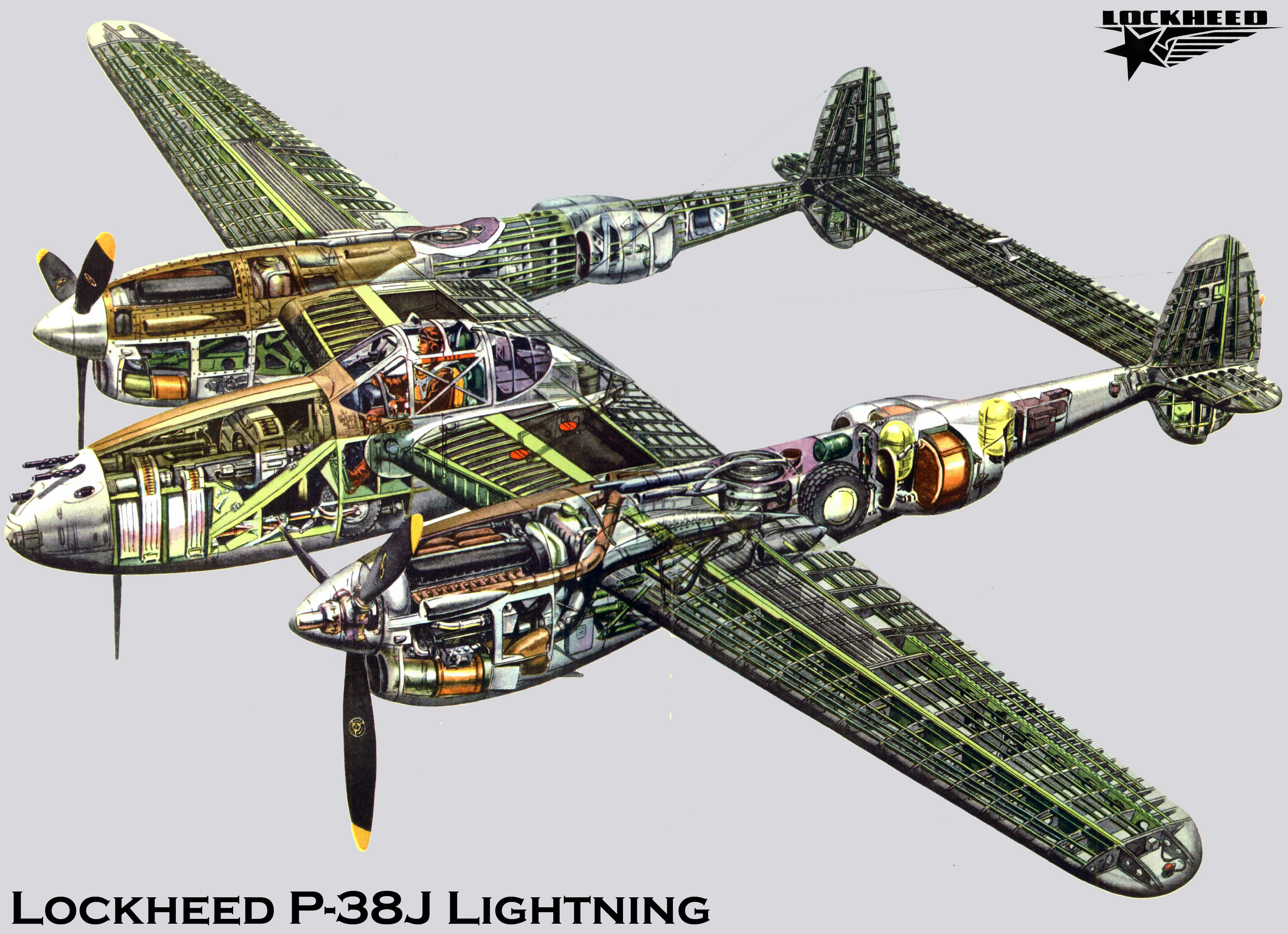 Military Lockheed P 38 Lightning 4000x2902