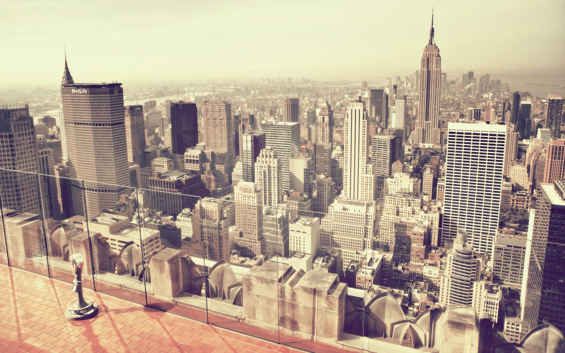 New York City Empire State Building Downtown Manhattan Filter Cityscape City 1920x1200