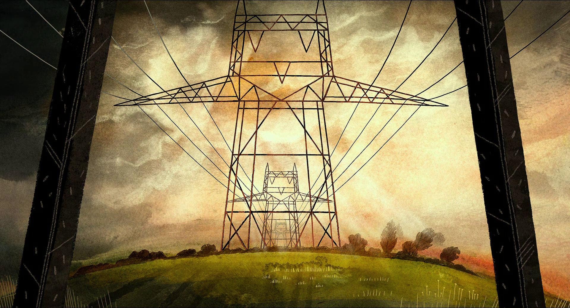Artwork Electric Sunset Utility Pole 1920x1040
