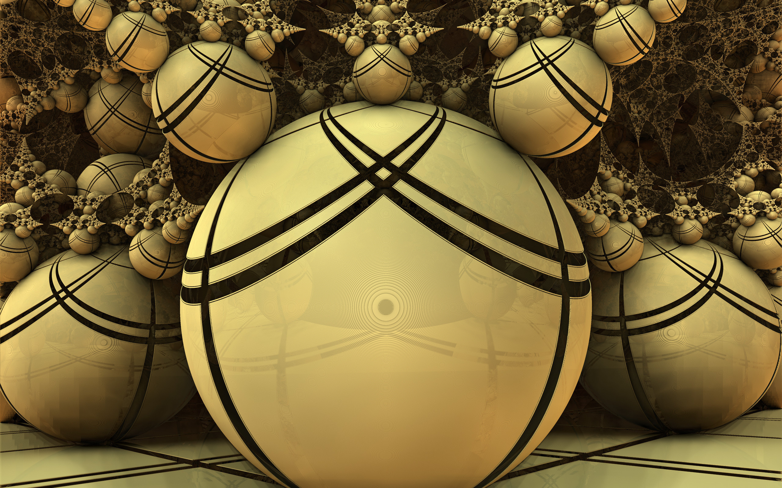 3D Digital Art CGi Abstract Fractal Brown 2560x1600