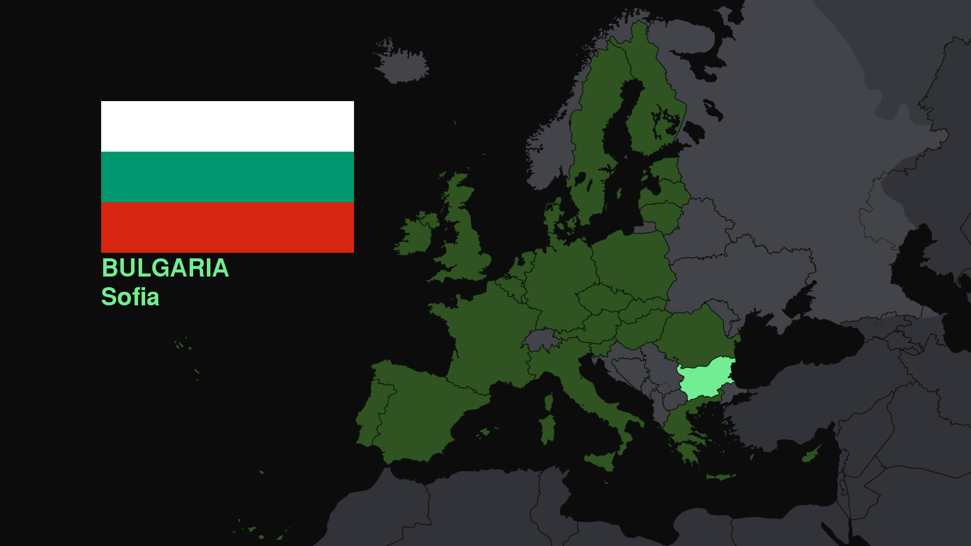 Bulgaria Europe Map Flag 1920x1080