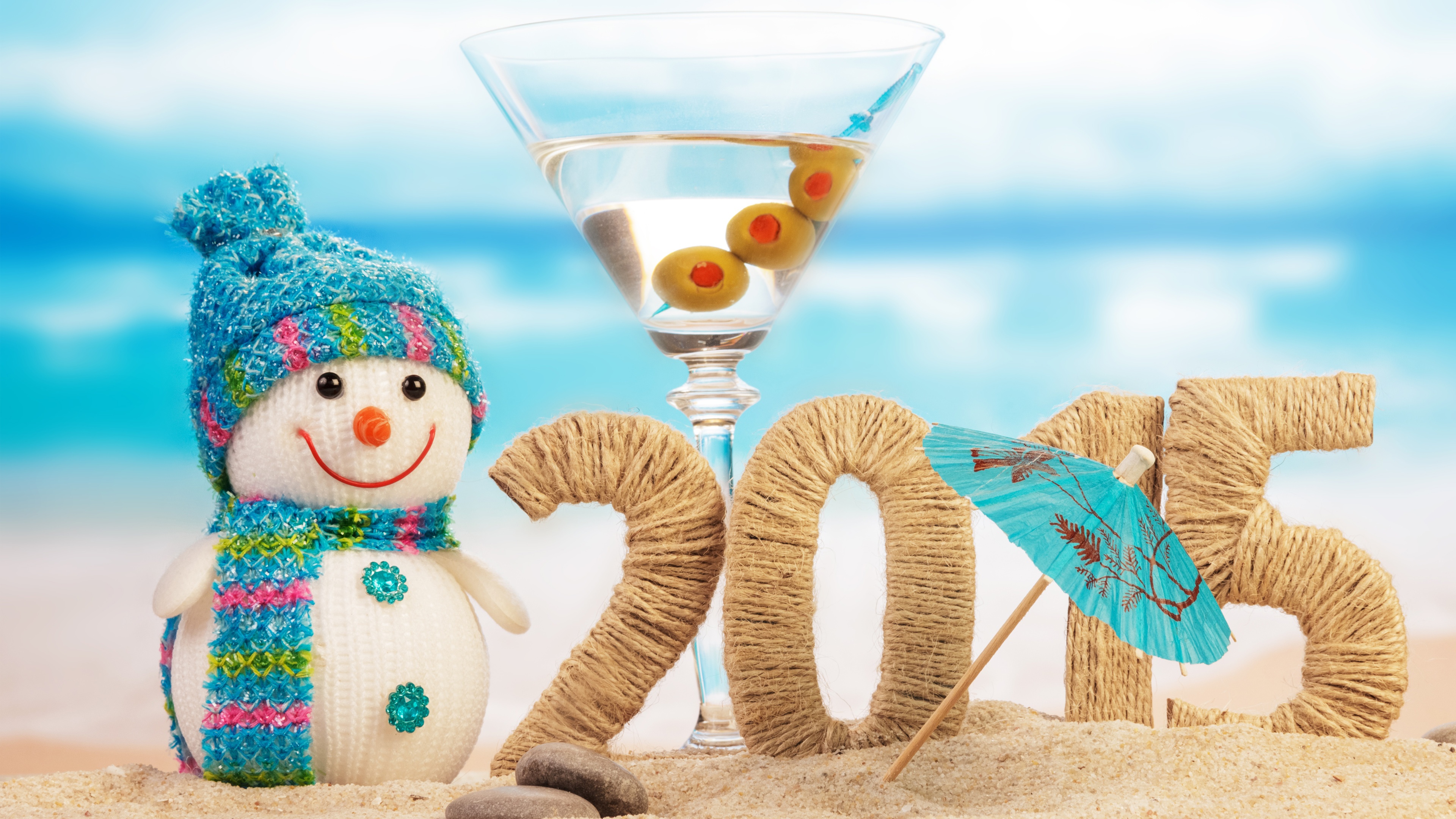 Snowman New Year Holiday Celebration Party 3840x2160