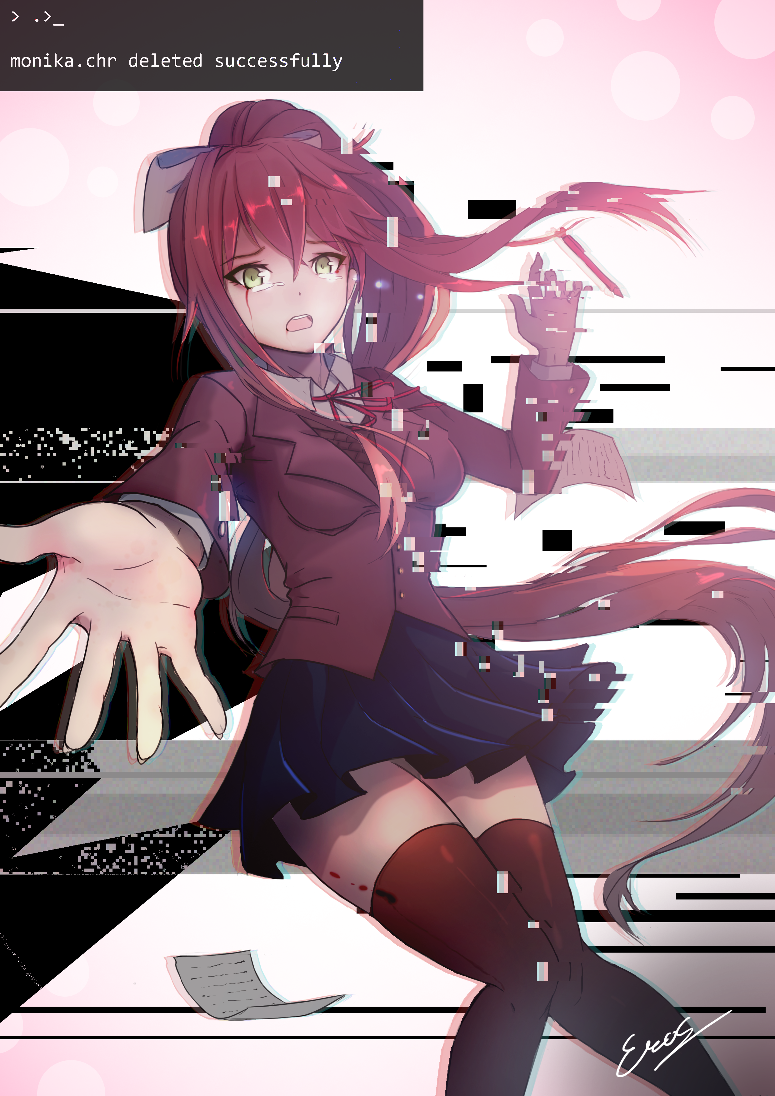 Monika Doki Doki Literature Club Doki Doki Literature Club Just Monika Video Games Video Game Horror 2480x3508