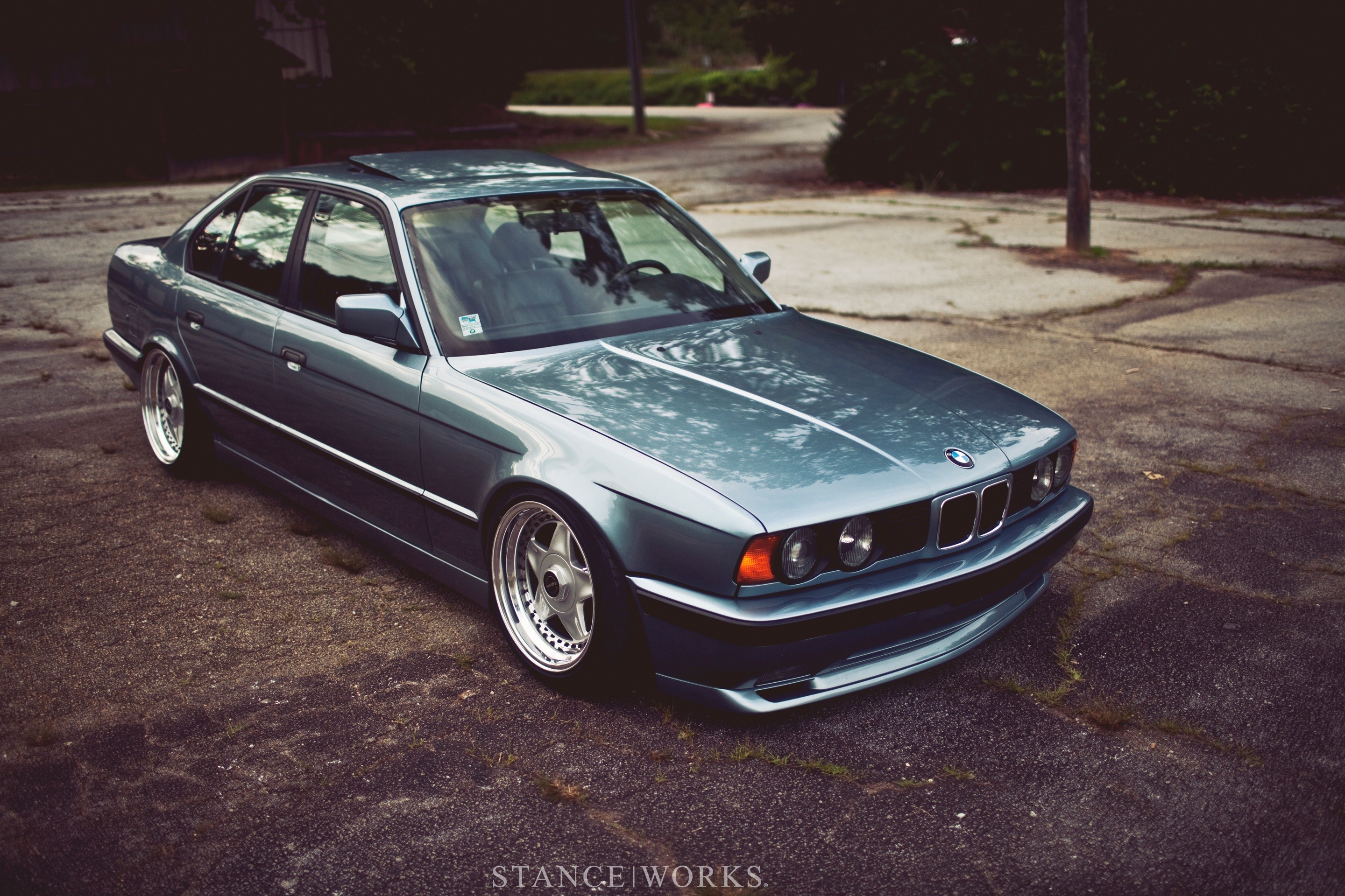 BMW BMW E34 Typography Car Vehicle High Angle BMW 5 Series 2880x1920