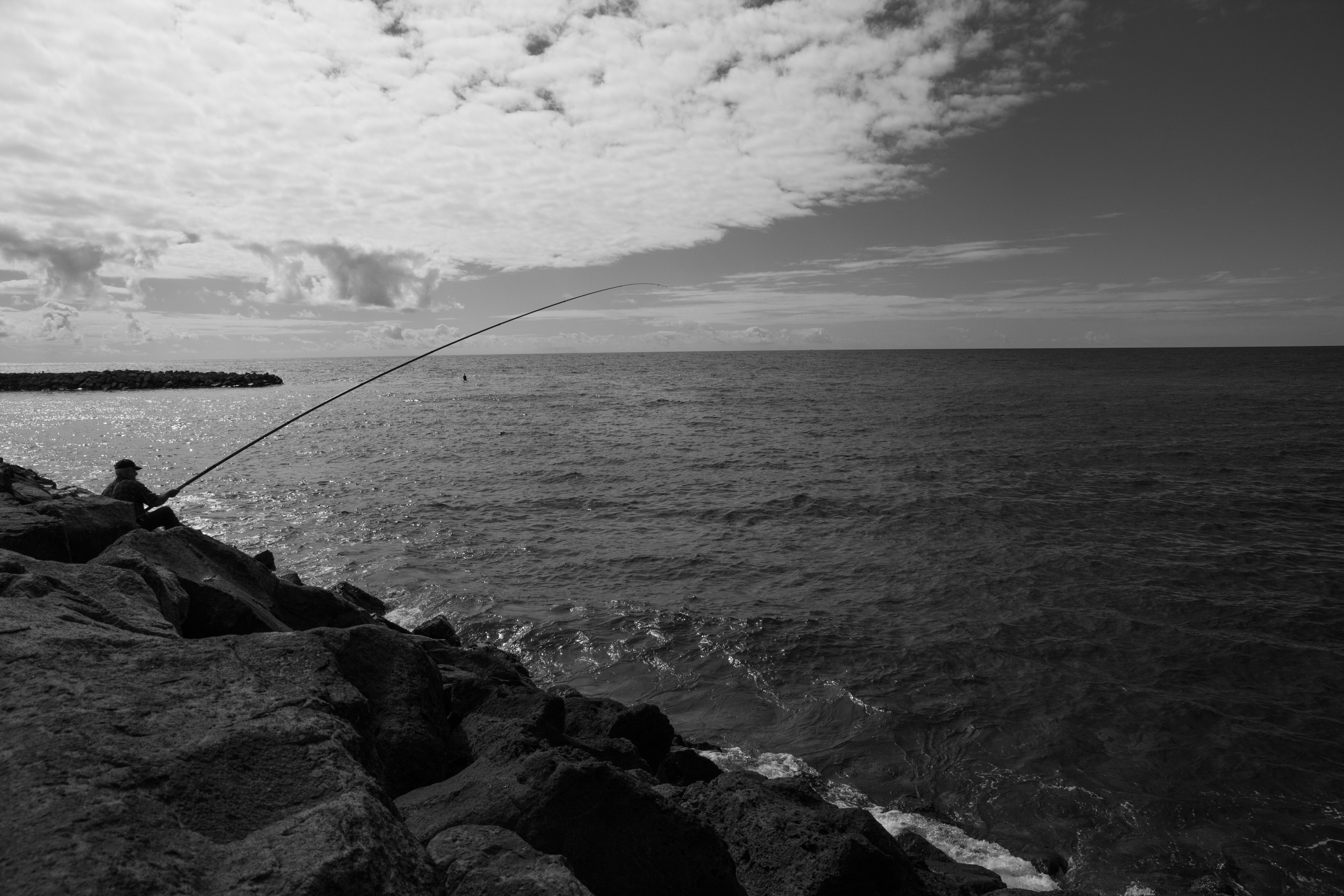 Azores Fisherman Sea Monochrome 5184x3456