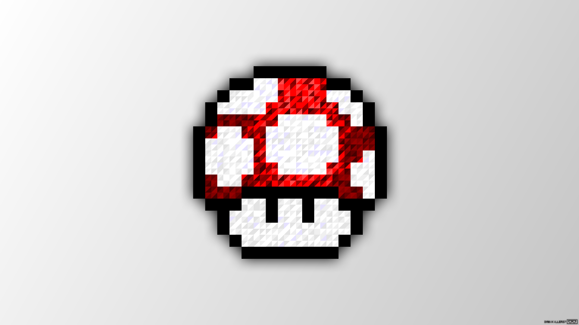 Pixel Art Trixel Super Mario Mushroom Pixels Video Games Red 1920x1080