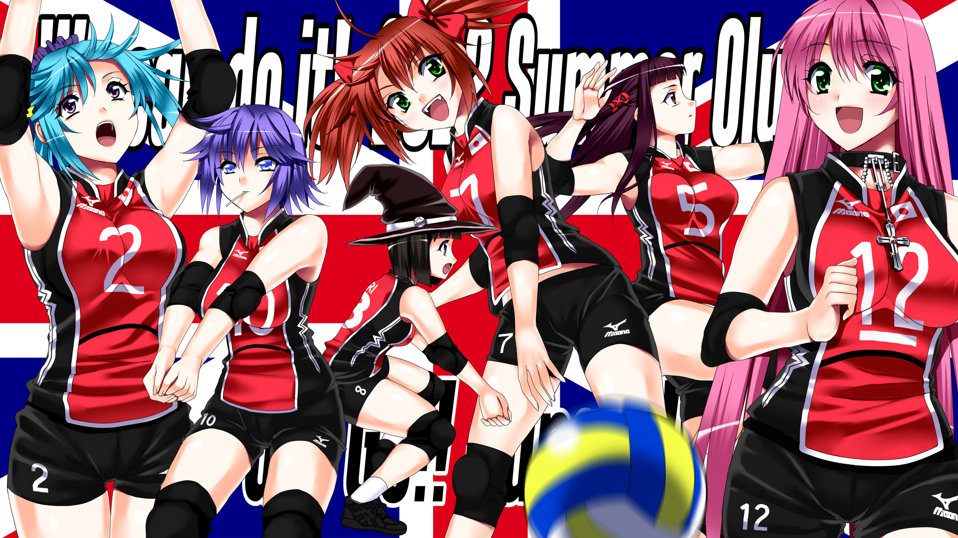 Rosario Vampire Akashiya Moka Shuzen Kokoa Ruby Tojo Shirayuki Mizore Kurono Kurumu Volleyball Sendo 1920x1080