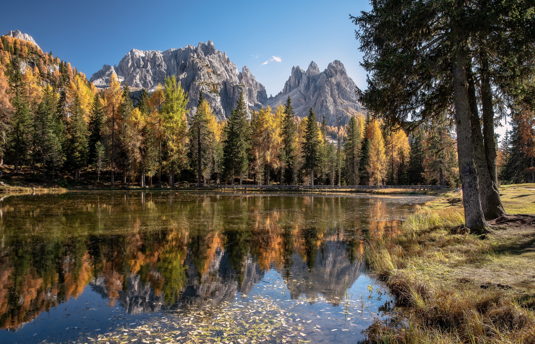 Mountains Water Fall Dolomites Mountains Dolomite Alps Nature Reflection Trees 2048x1318