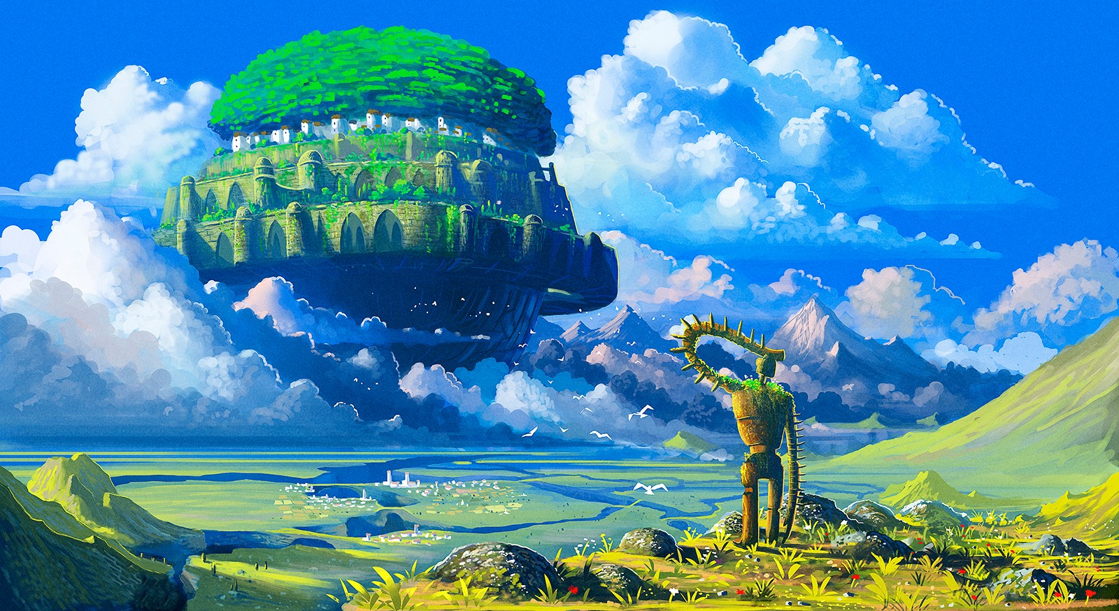 Studio Ghibli Castle In The Sky Robot Anime Floating Island 1600x874