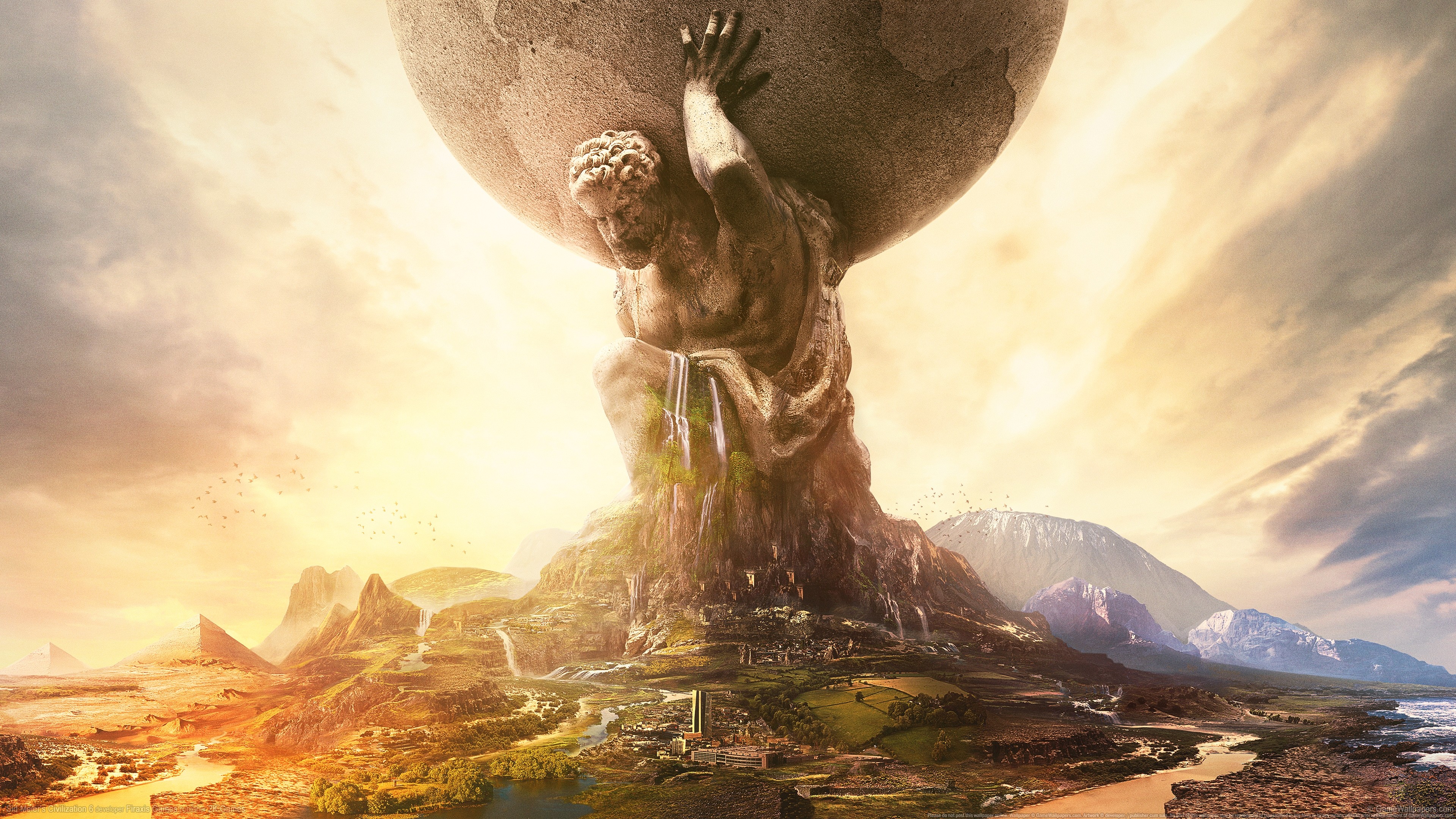 Sid Meiers Civilization Vi Fantasy Art Artwork Statue Landscape Clouds River Video Games Video Games 3840x2160