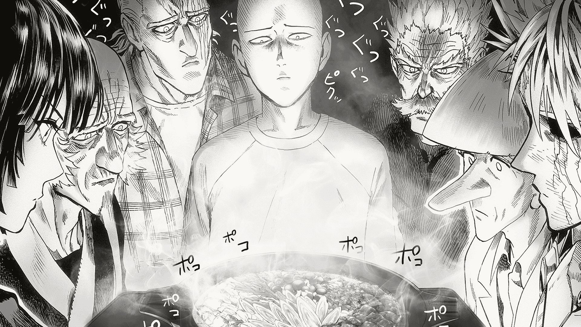 One Punch Man Saitama Genos King One Punch Man Blizzard Of Hell Silver Fang Hot Pot 1920x1080