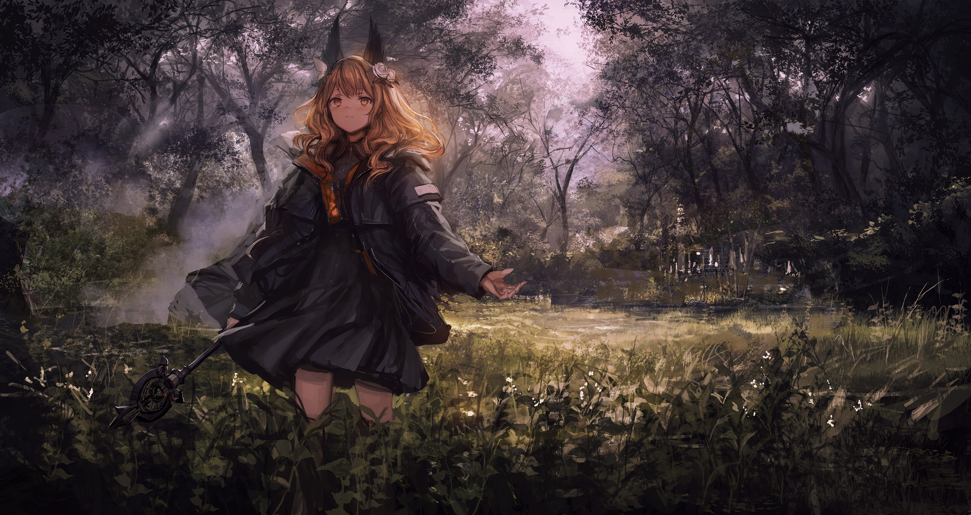 Anime Anime Girls Forest LM7 3200x1697