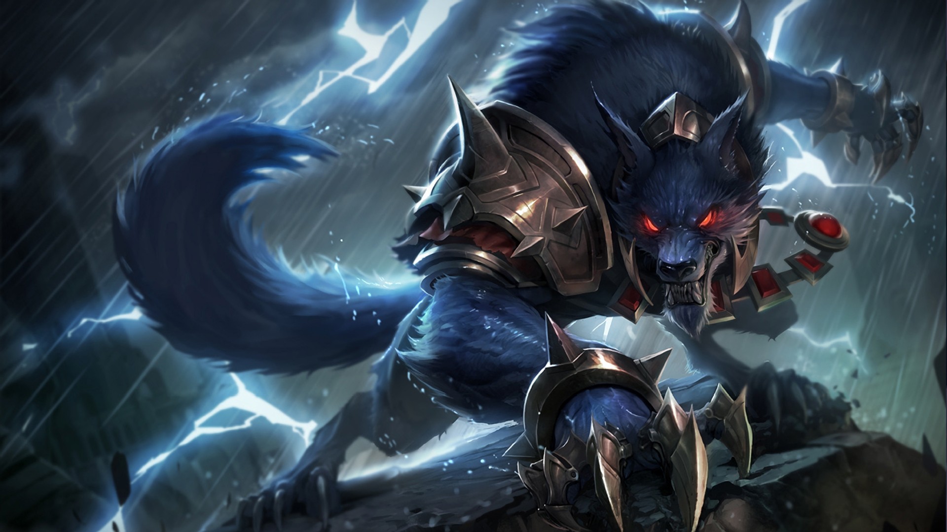 League Of Legends Warwick Creature Video Game Warriors Red Eyes PC Gaming 1920x1080