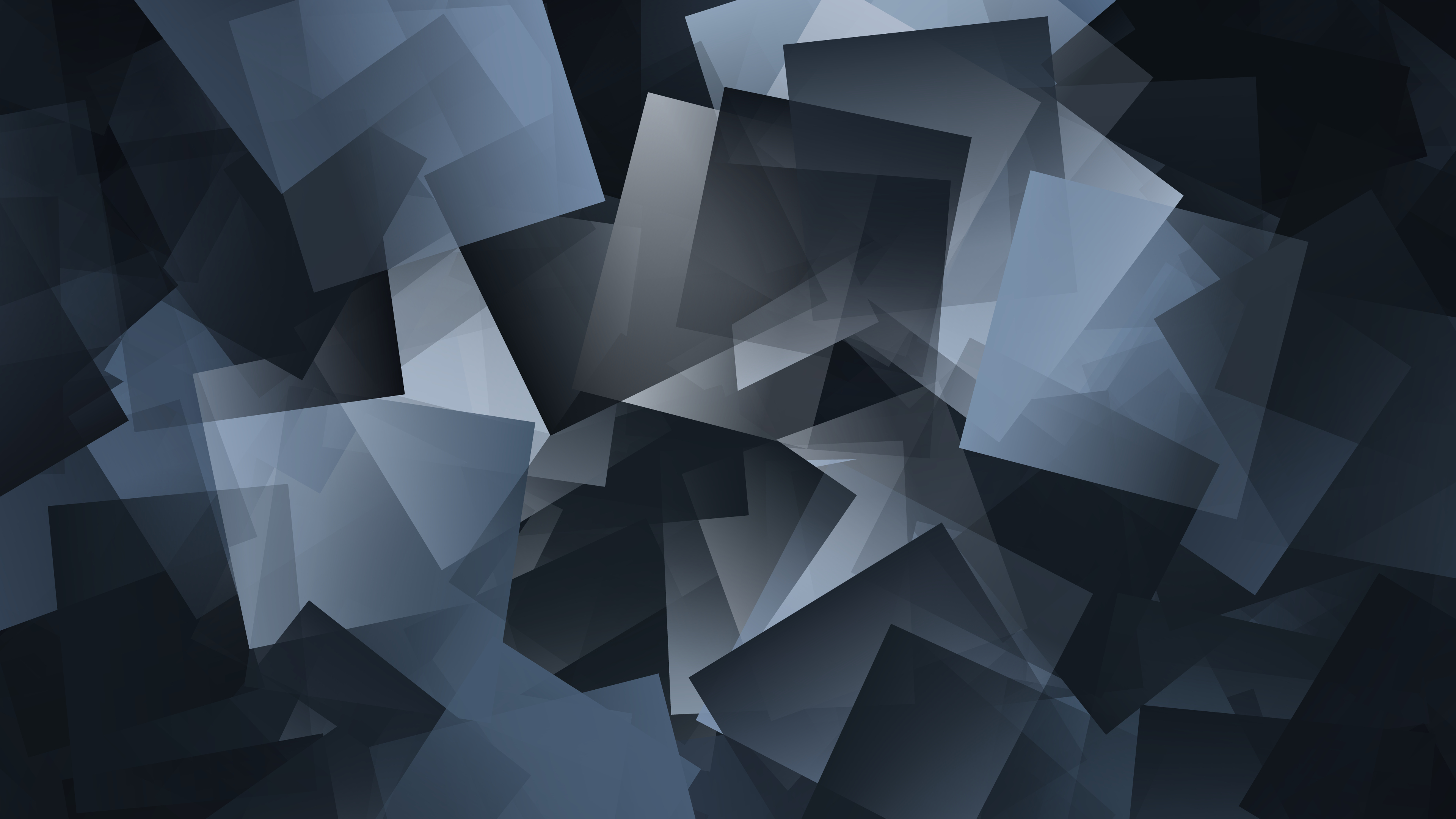 Rave Cube Abstract Geometry Square Gradient Gray Artwork 3840x2160