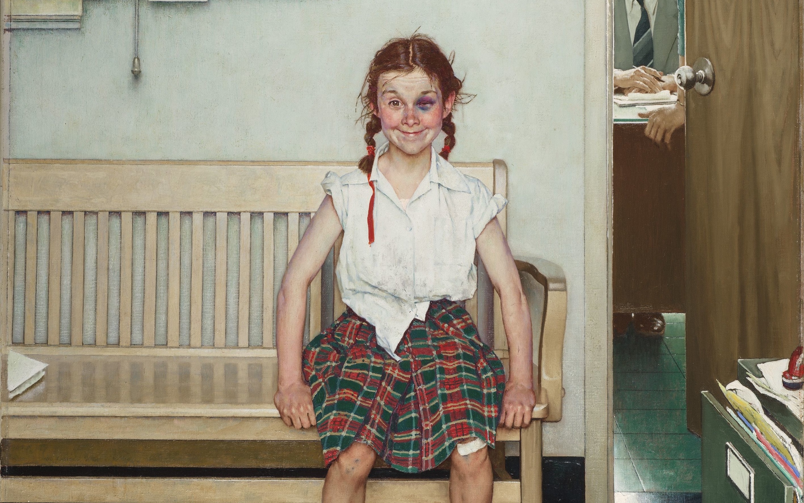 Norman Rockwell 1953 Year Artwork Humor School Smiling People Frontal View 2560x1600